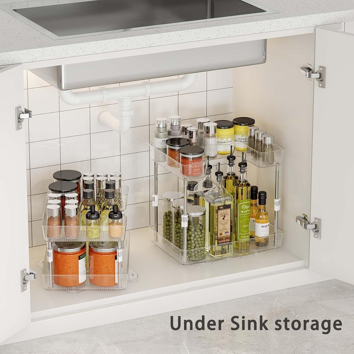 Organizador de especias giratorio Spormmkuy 2 niveles ajustables