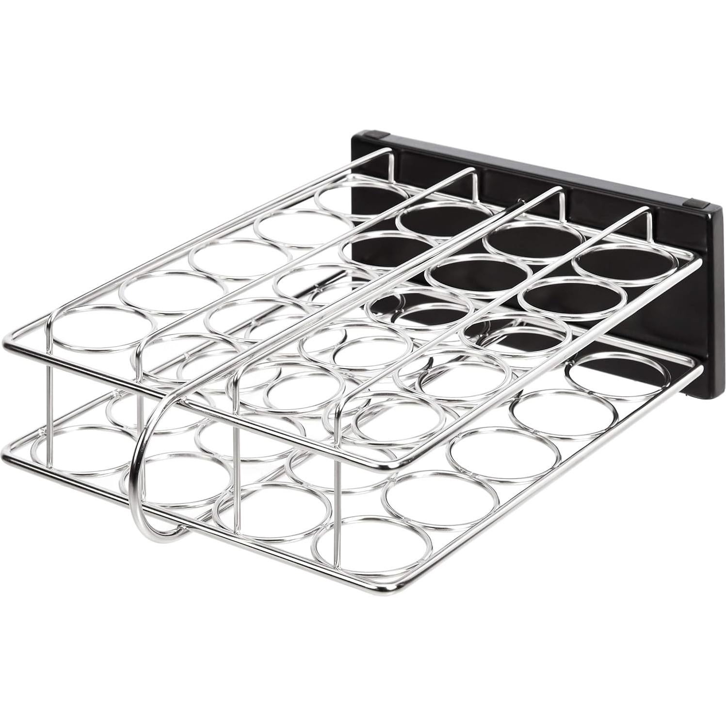 Organizador de Especias Amazon Basics 20 Tarros Vidrio Plateado