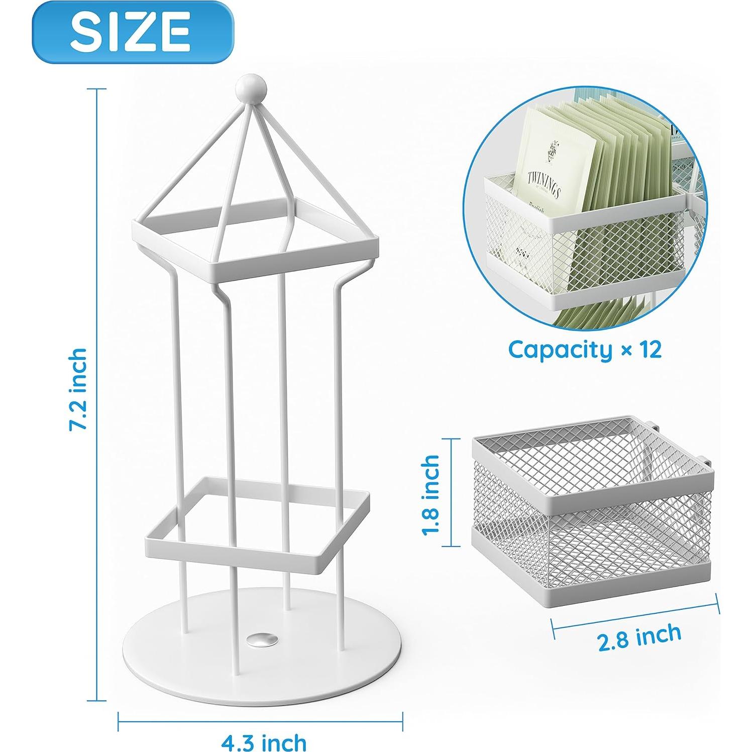 Organizador de Bolsitas de Té VOGWOLTH Carrusel Giratorio 96 Unidades