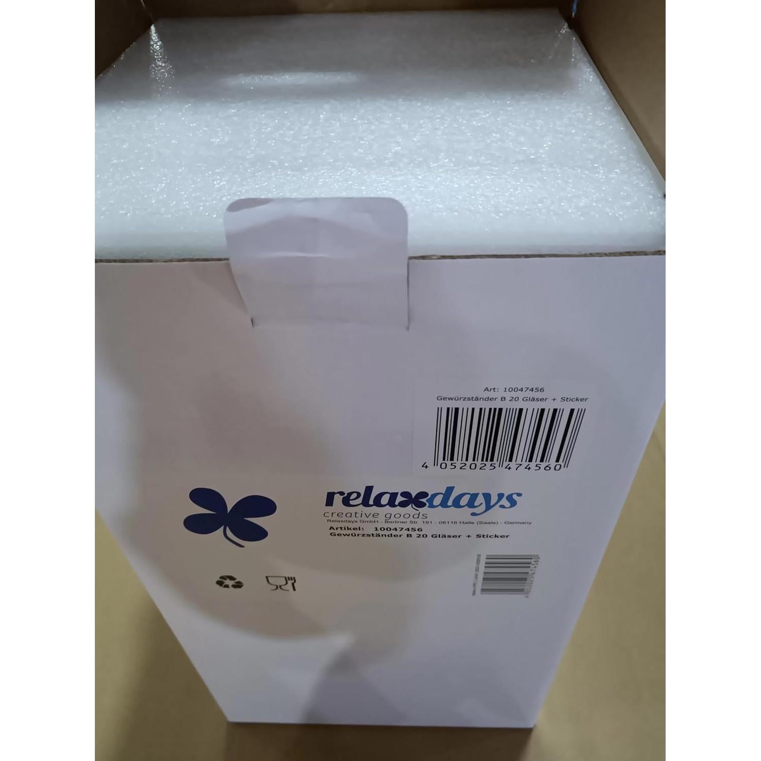 Carrusel de Especias Relaxdays, 20 Tarros, Acero Inoxidable, Plata