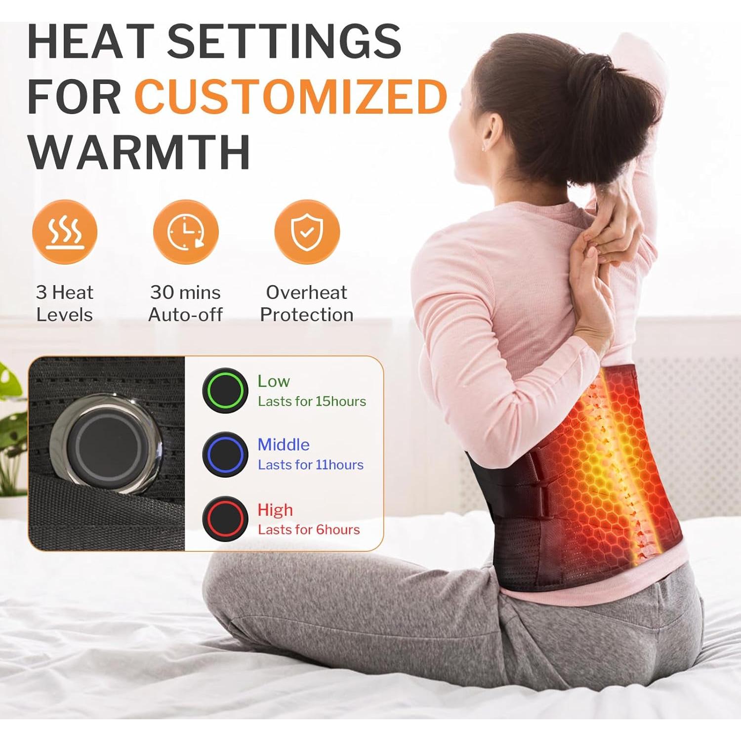 Almohadilla Térmica Inalámbrica HOMLYNS RelaxRite 142 cm 3 Niveles