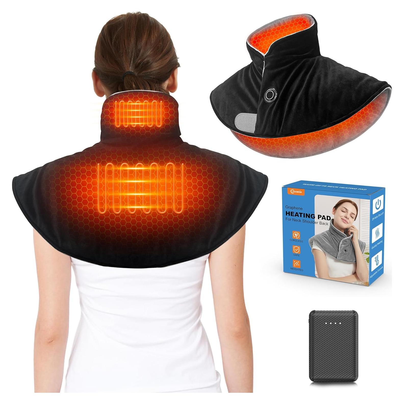 Almohadilla Térmica Portátil FERNIDA para Cuello y Espalda Negra