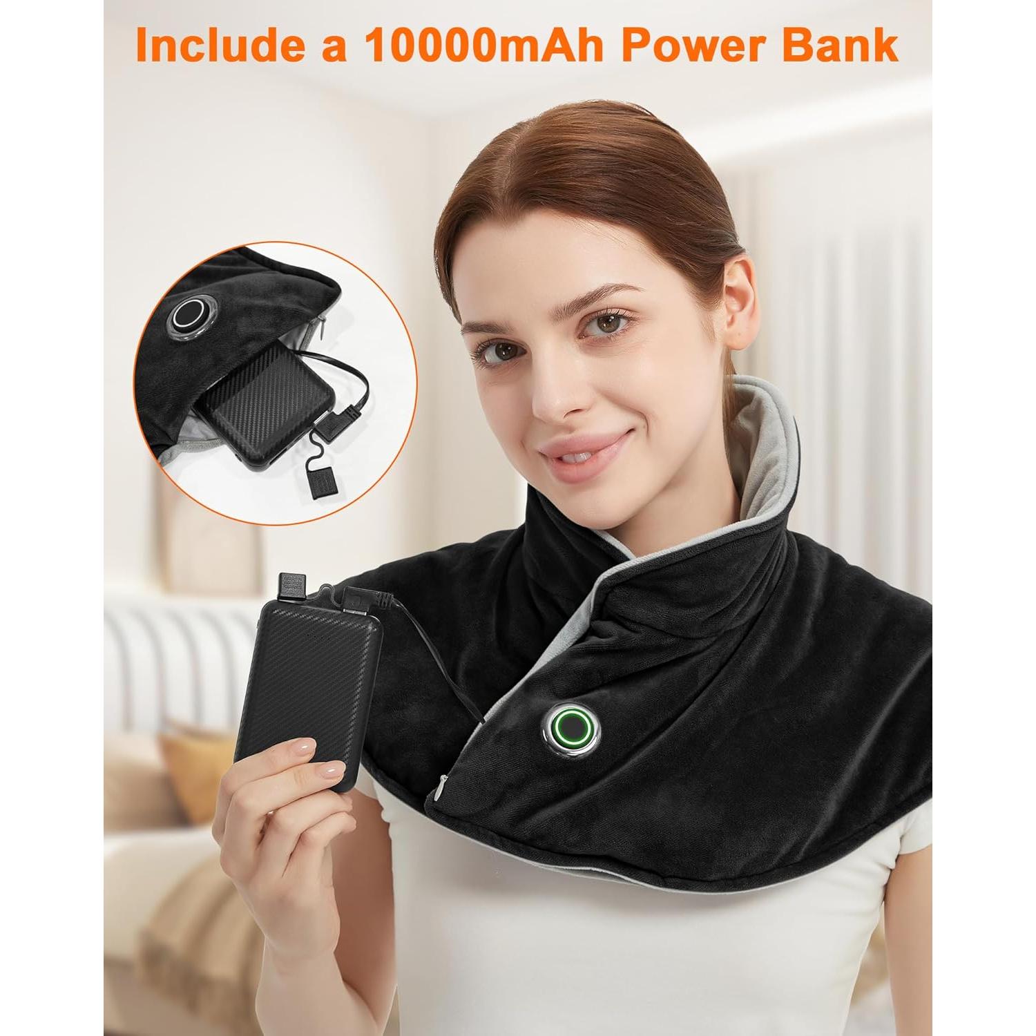 Almohadilla Térmica Portátil FERNIDA para Cuello y Espalda Negra