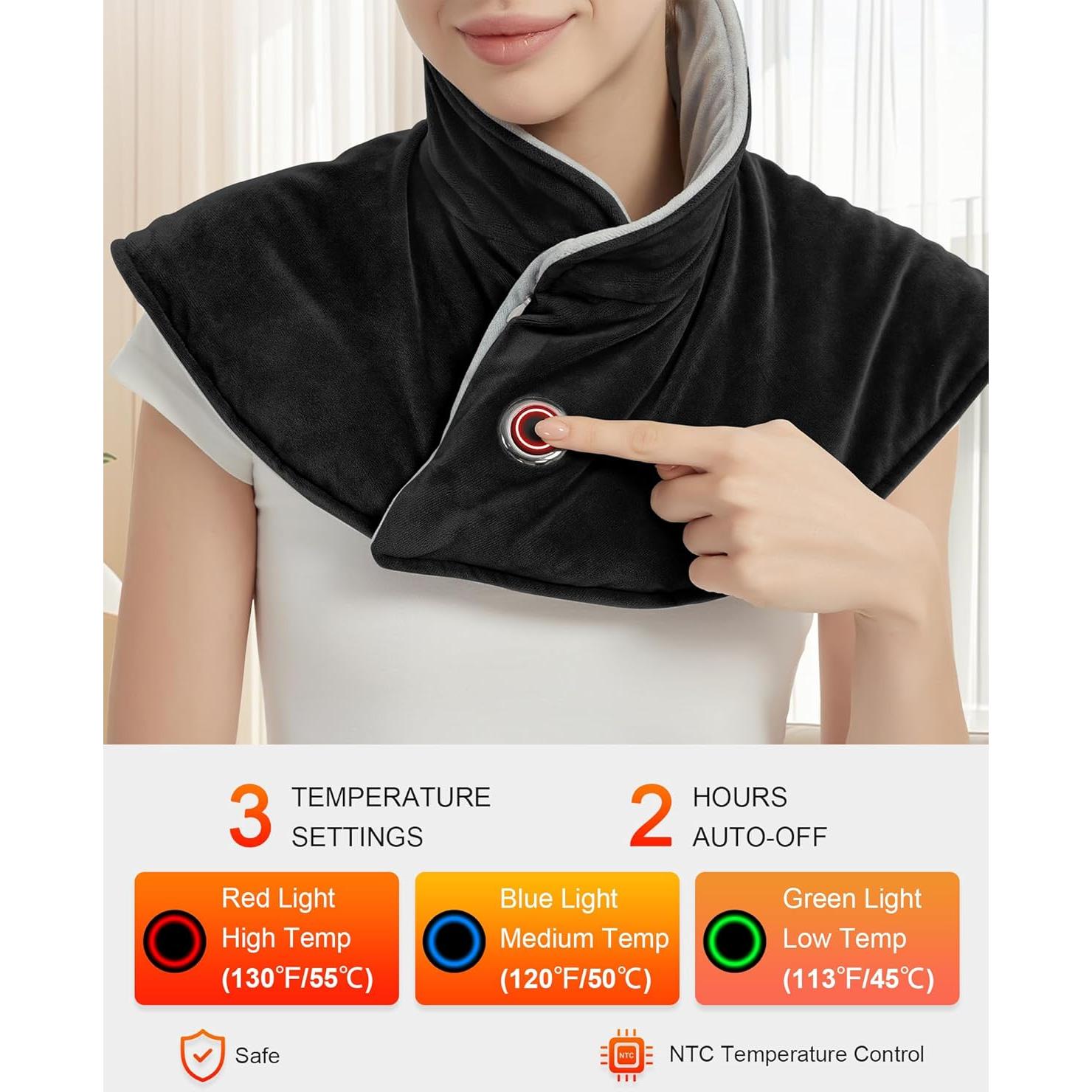 Almohadilla Térmica Portátil FERNIDA para Cuello y Espalda Negra