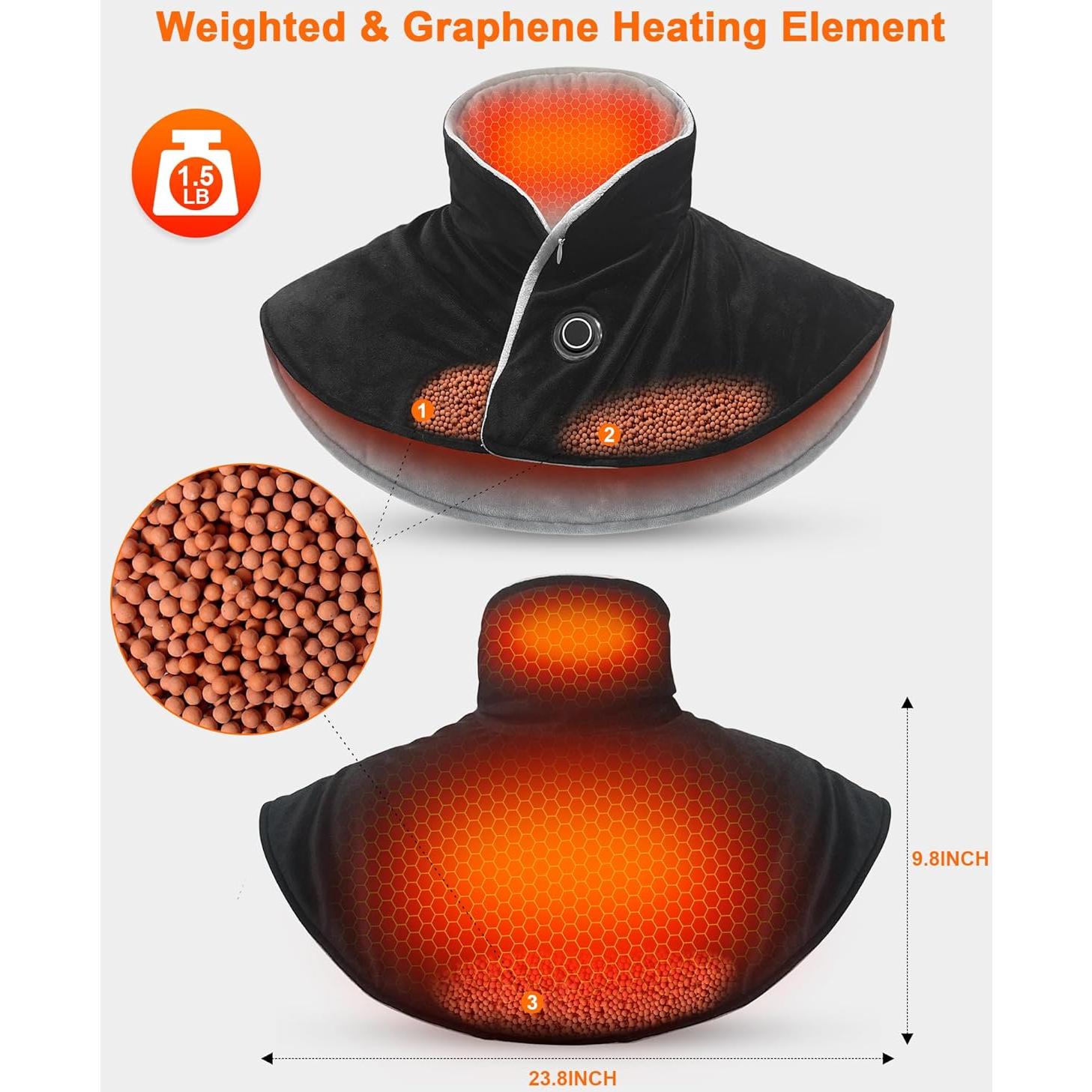 Almohadilla Térmica Portátil FERNIDA para Cuello y Espalda Negra