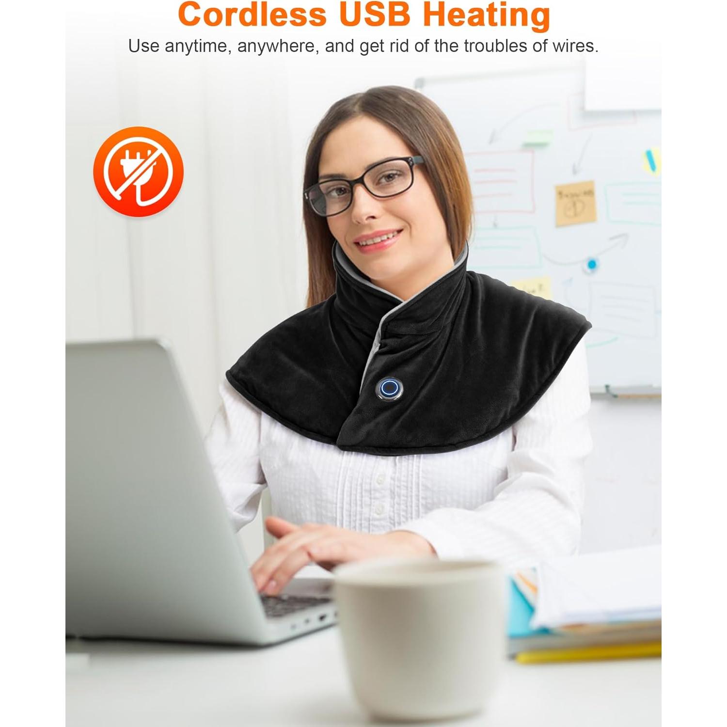 Almohadilla Térmica Portátil FERNIDA para Cuello y Espalda Negra