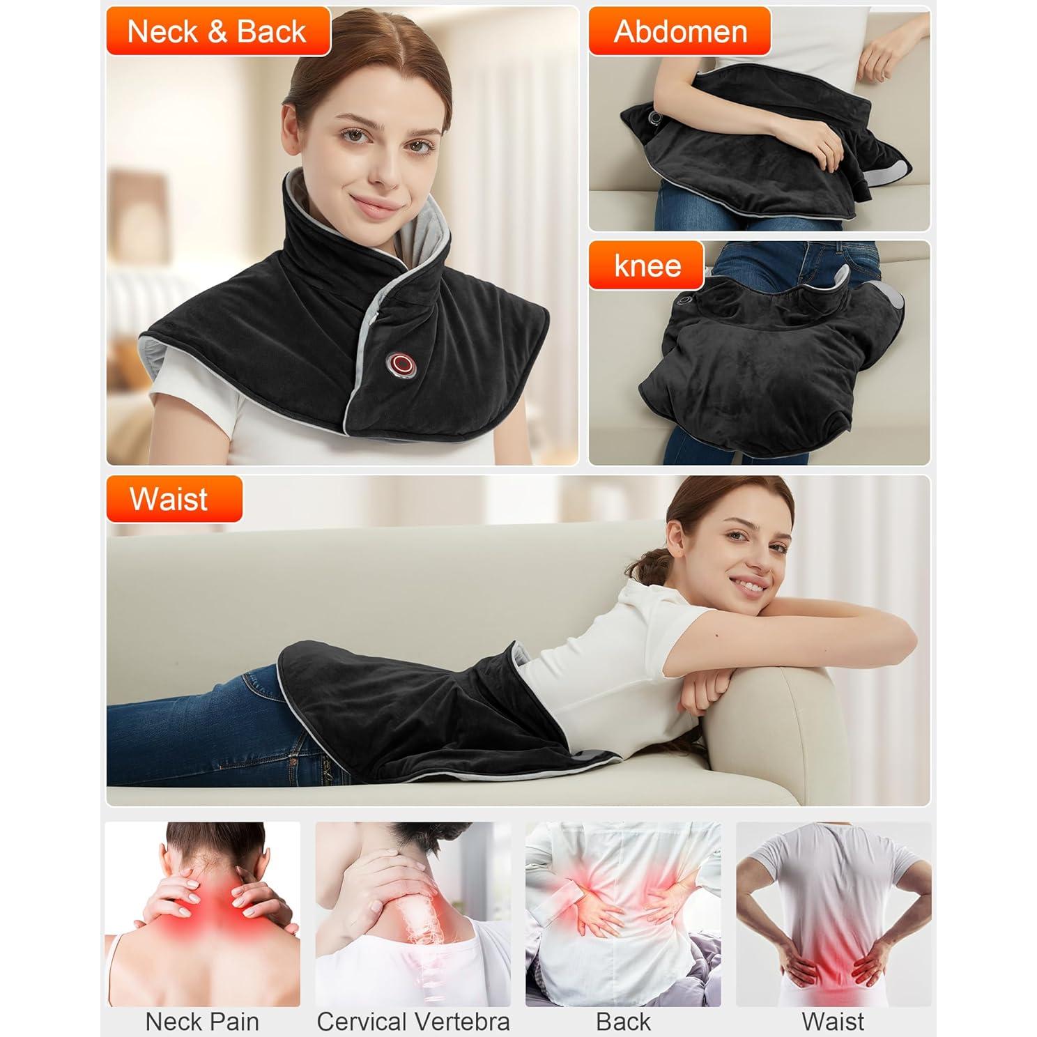 Almohadilla Térmica Portátil FERNIDA para Cuello y Espalda Negra