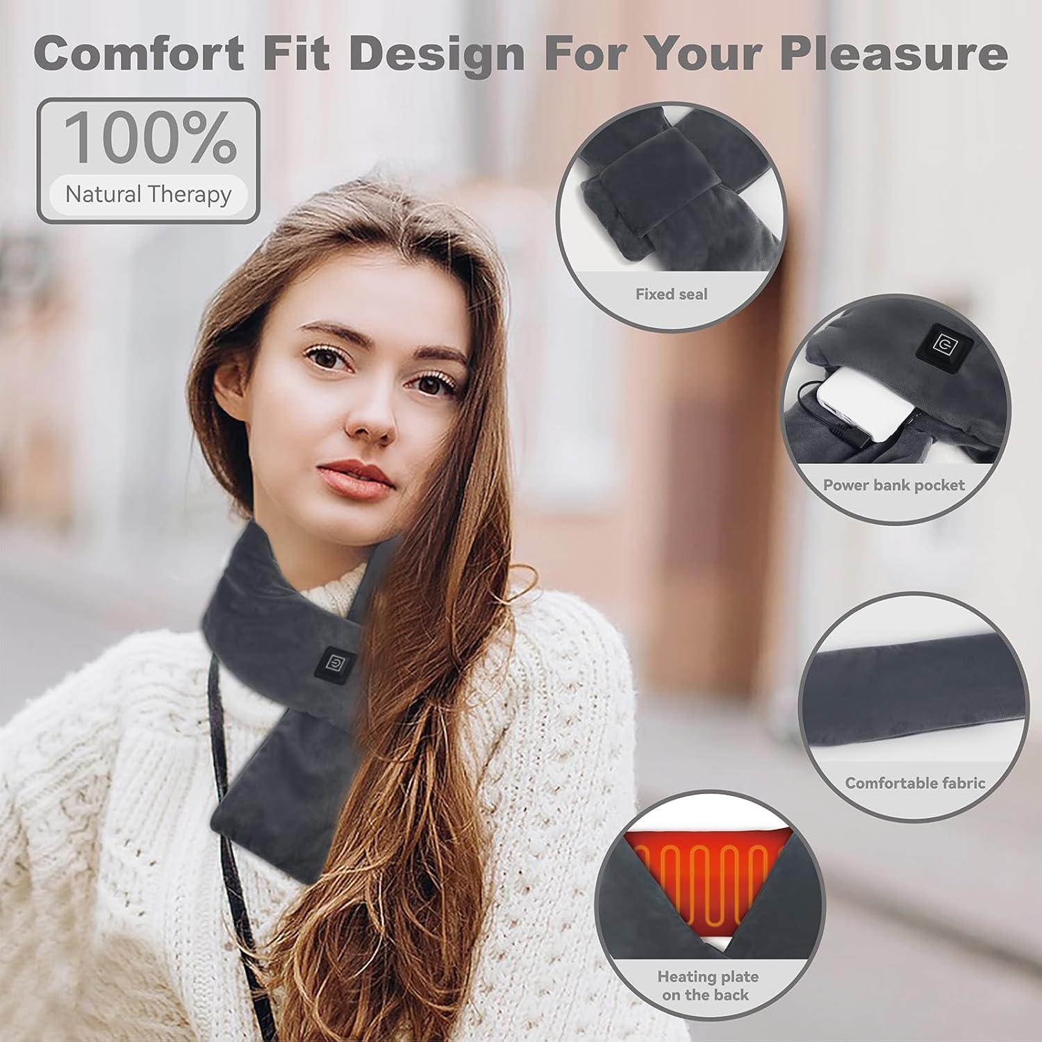 Bufanda Calentada KADORVA Gris 5000mAh 3 Modos de Calor