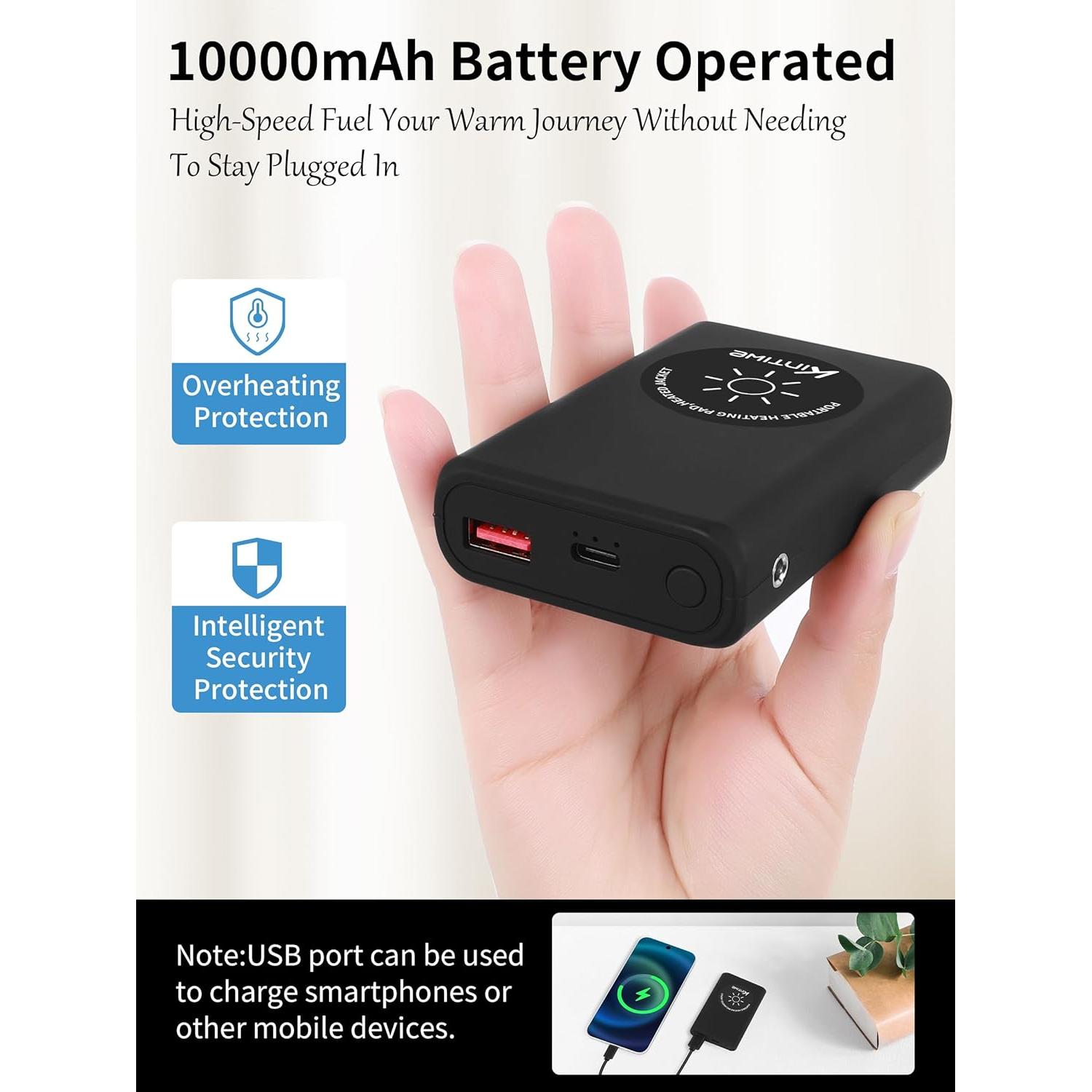 Almohadilla Térmica Inalámbrica Kintiwe Pro 10000mAh 3 Modos