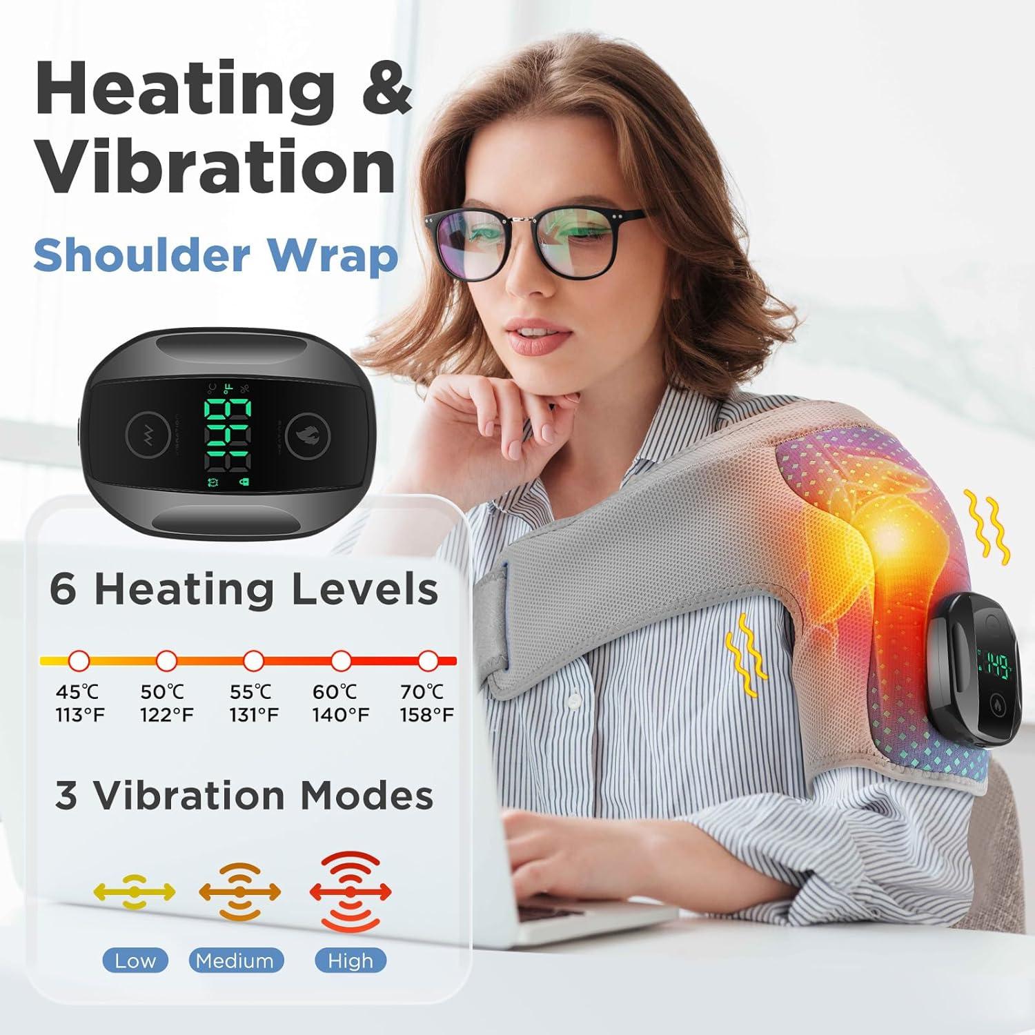 Almohadilla Térmica Inalámbrica ROHVEMJ para Hombros con Masaje