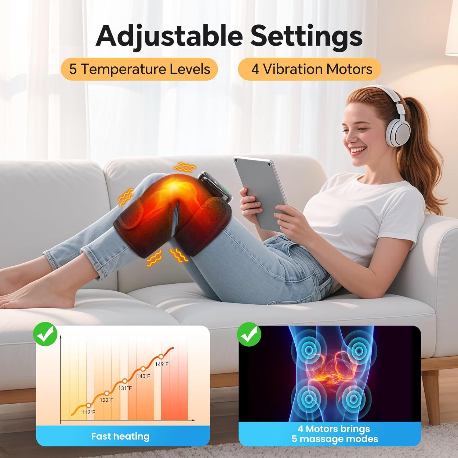 Almohadilla Térmica XL WOLOYHEATIE para Dolor de Rodilla 55.88x29.97cm