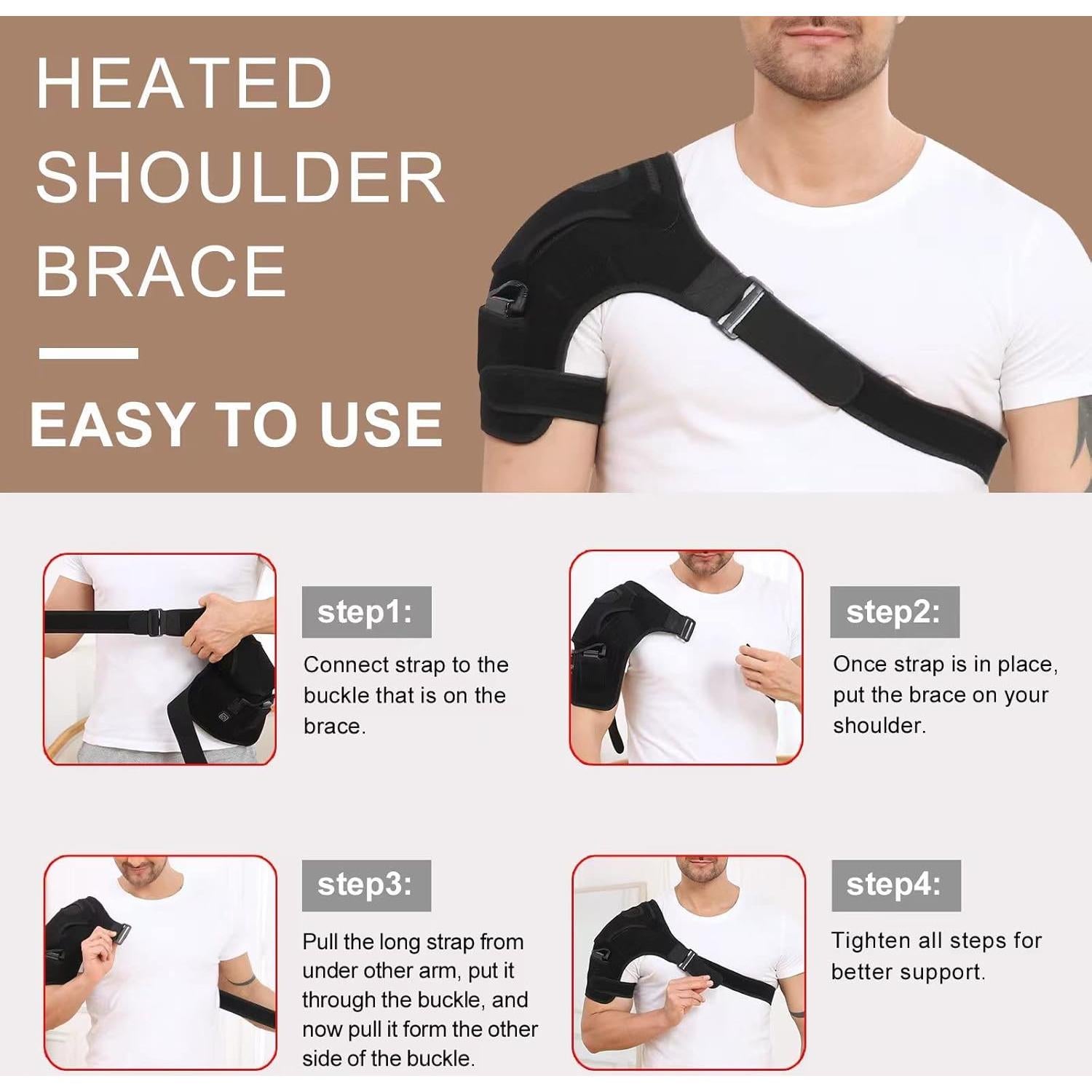 Faja Calentada para Hombro ZLTFashion Inalámbrica 3 Modos