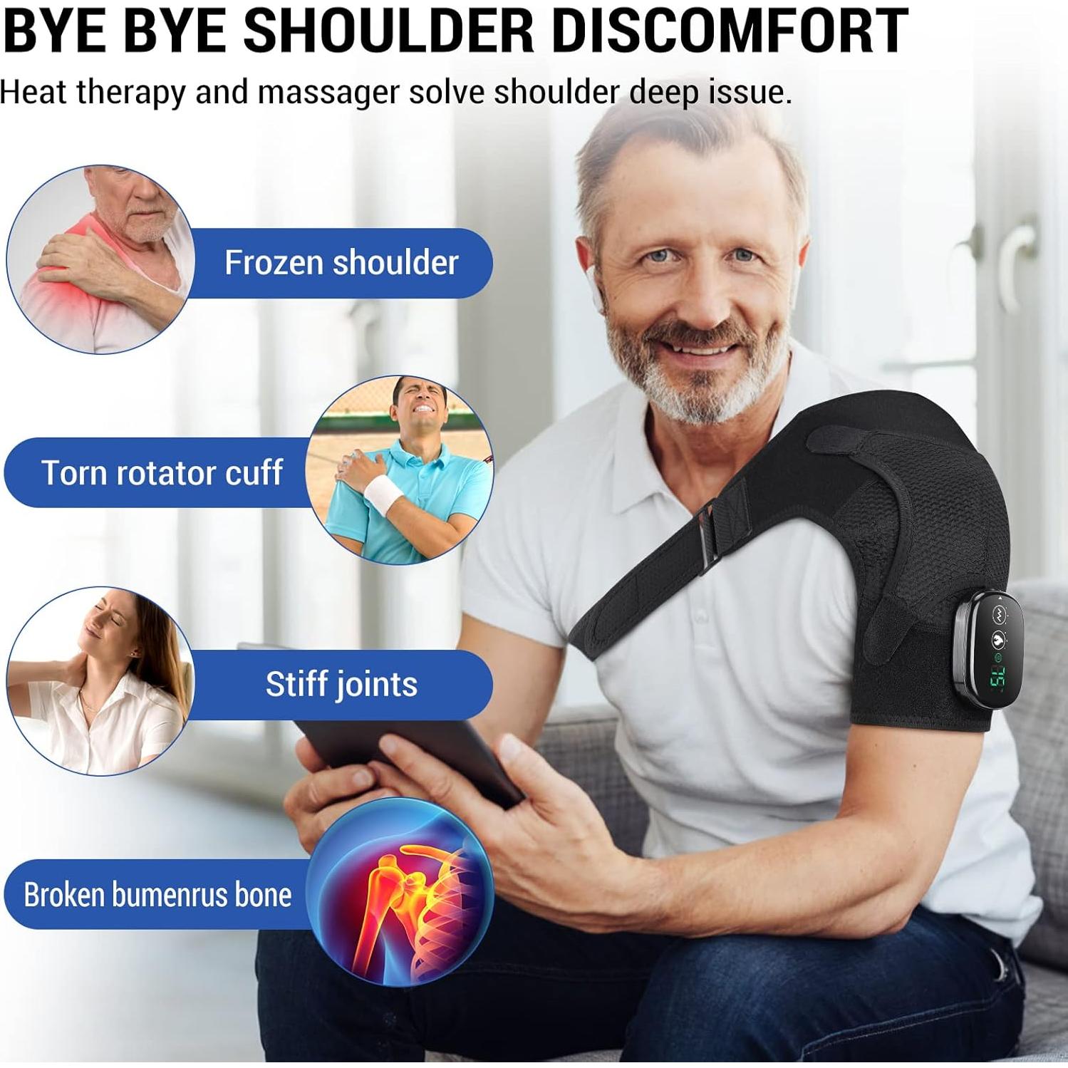 Almohadilla Térmica para Hombros ERHIVORA con Masaje Inalámbrica