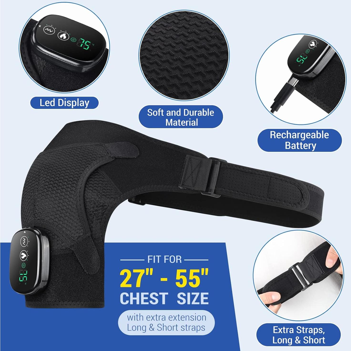 Almohadilla Térmica para Hombros ERHIVORA con Masaje Inalámbrica