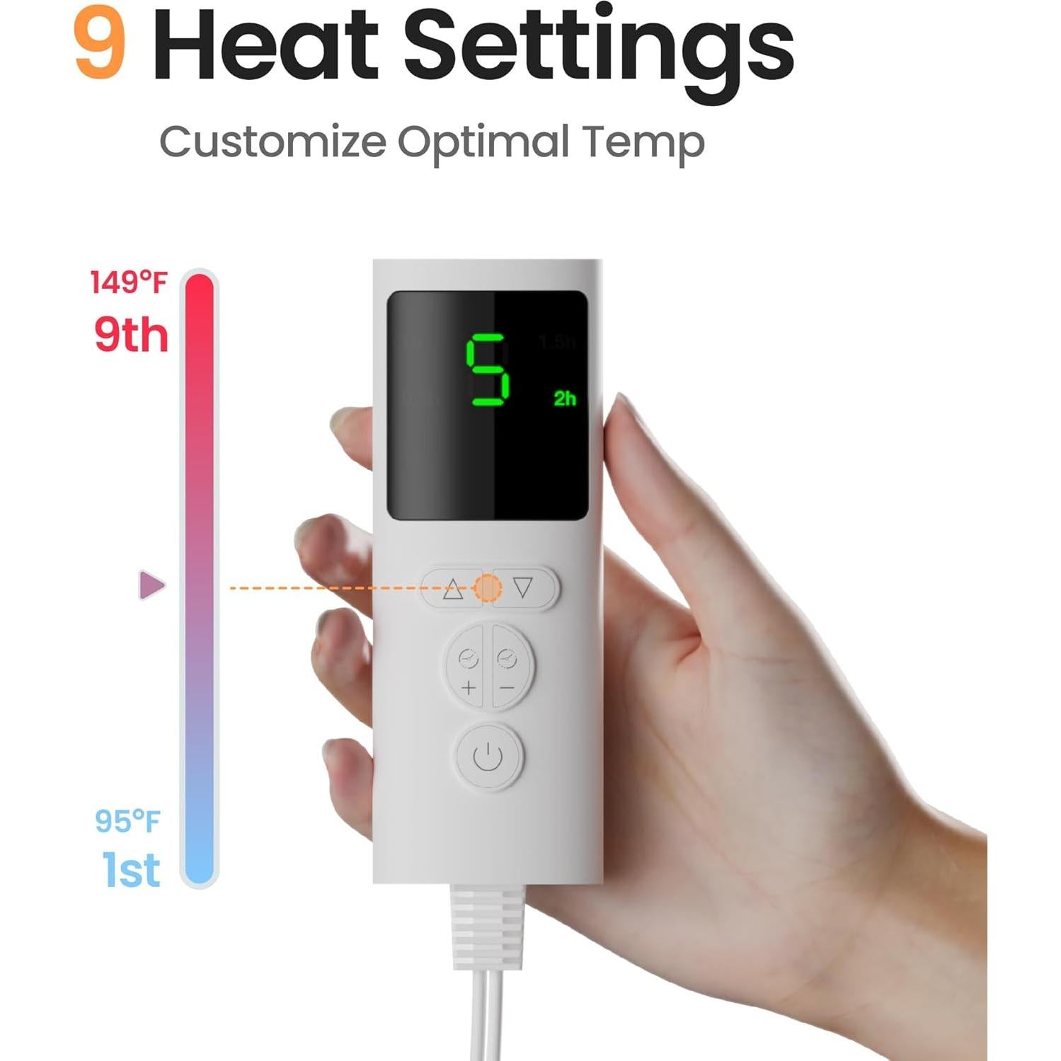 Almohadilla Térmica Vivilime 60x30 cm con 9 Niveles de Calor