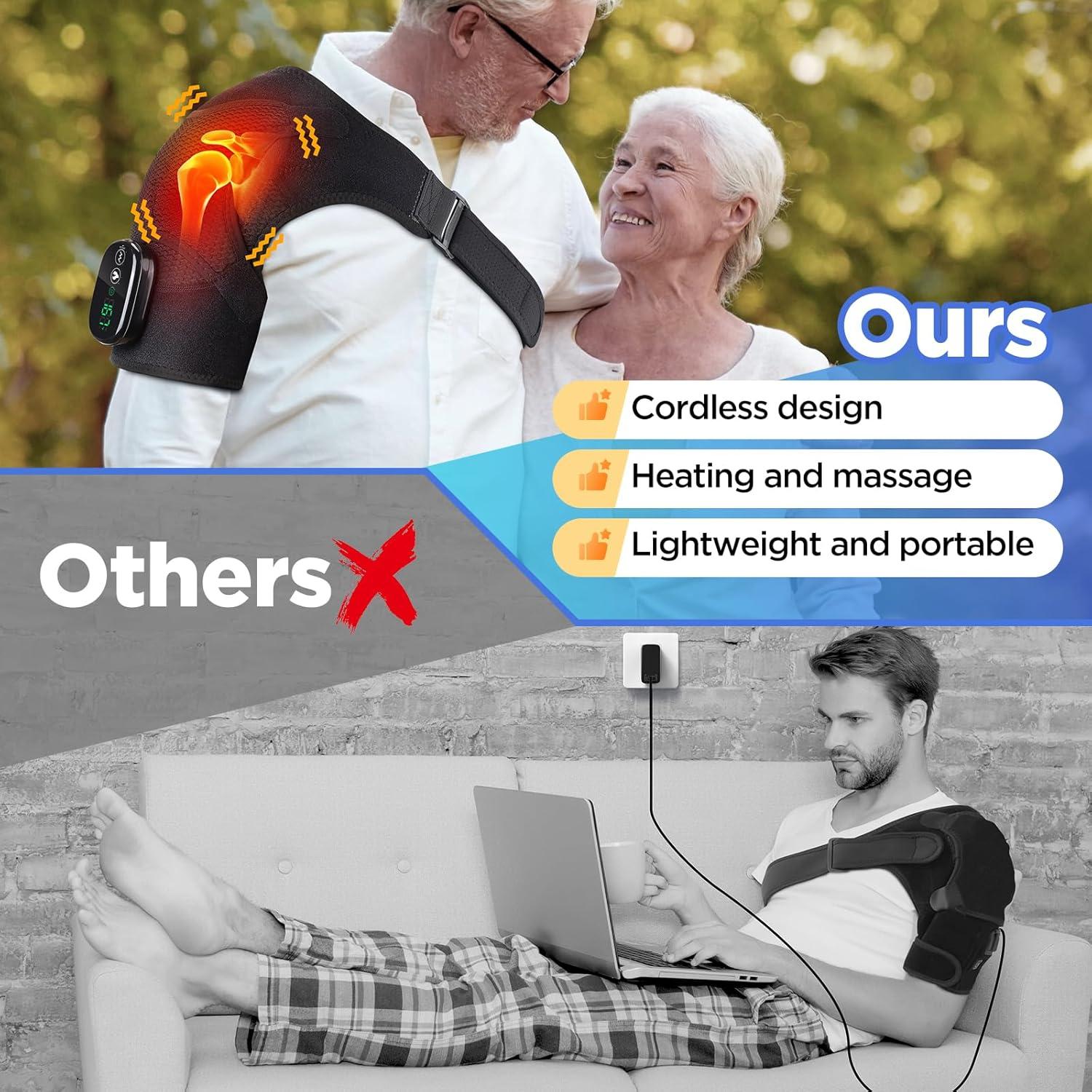 Masajeador de Hombro Calentado Inalámbrico Misawce 3 Modos