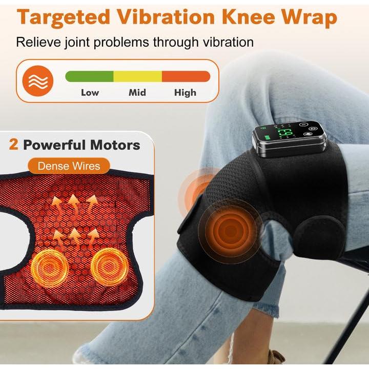 Almohadilla Calentadora Inalámbrica WOLOYHEATIE para Rodilla con Masaje