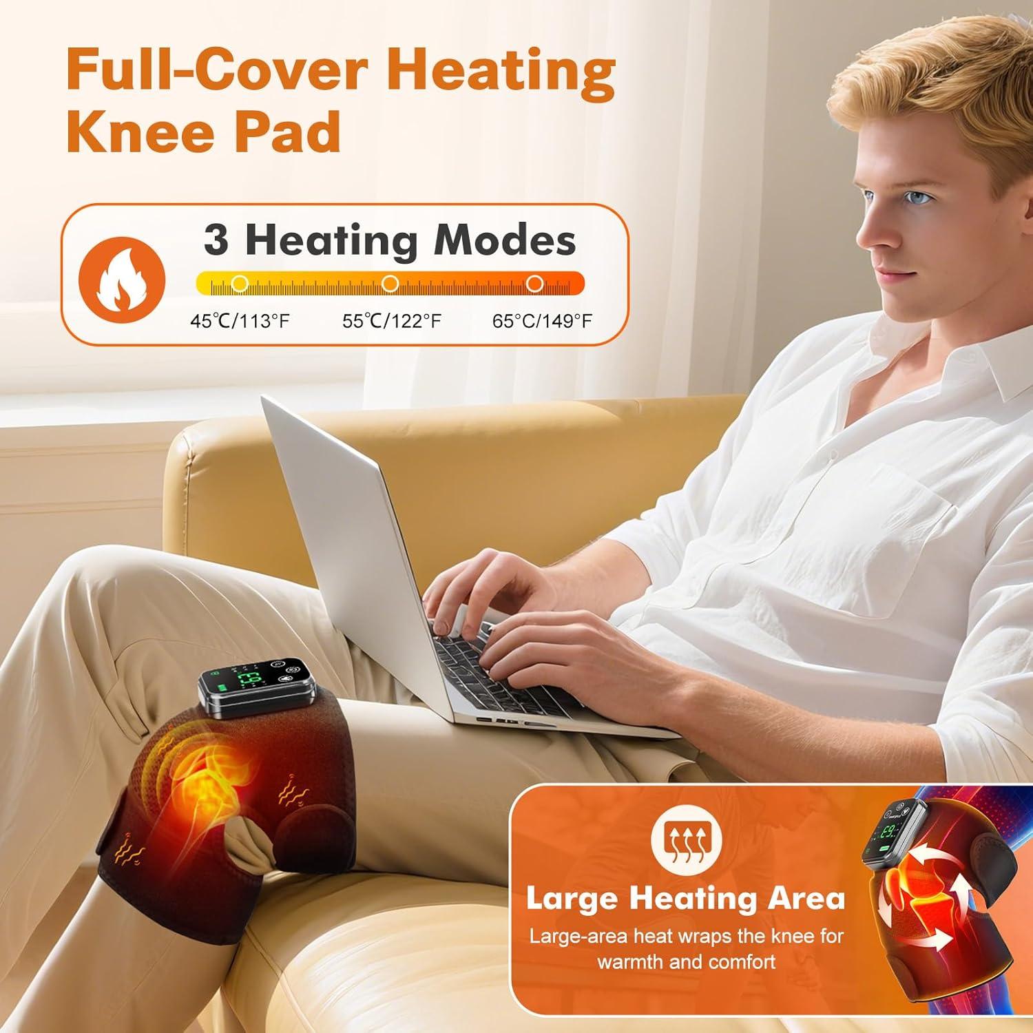 Almohadilla Calentadora Inalámbrica WOLOYHEATIE para Rodilla con Masaje