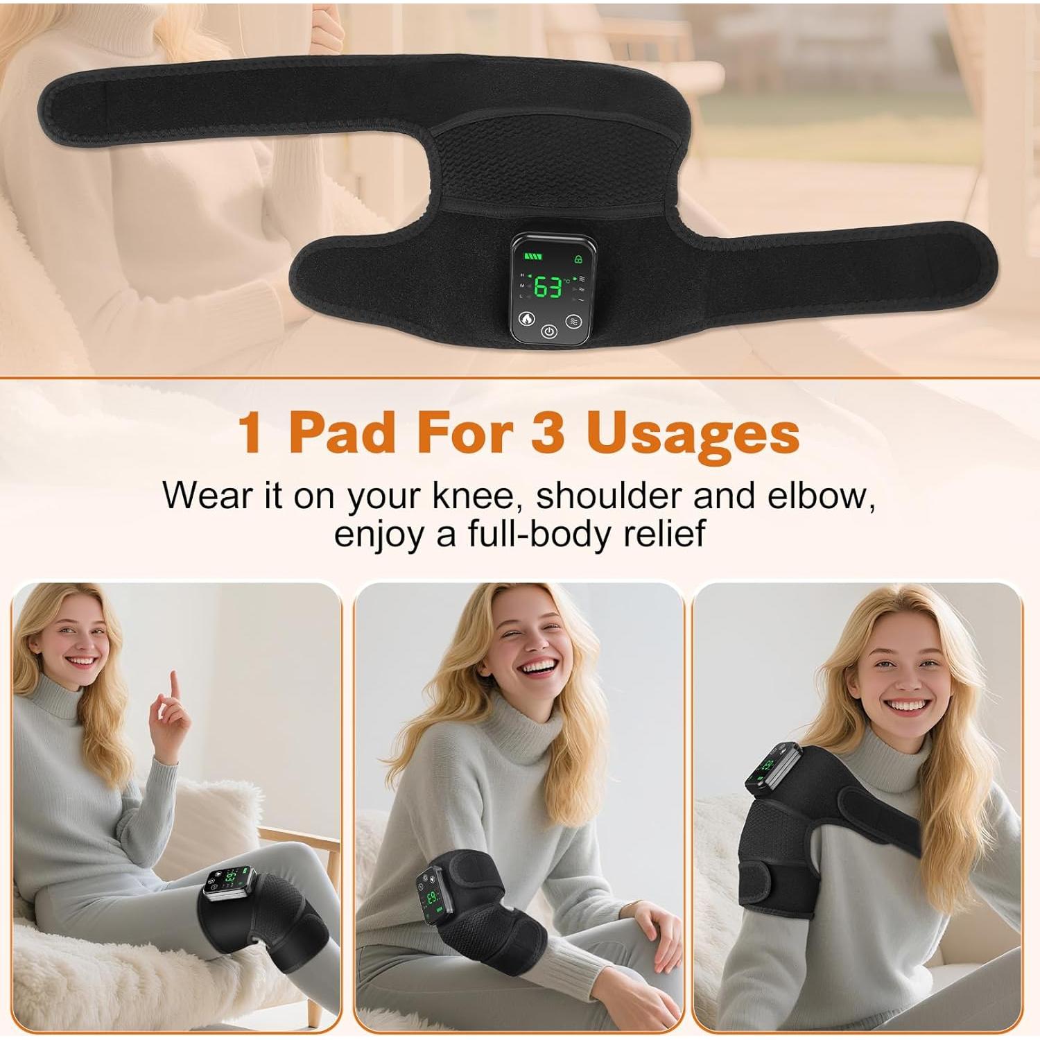 Almohadilla Calentadora Inalámbrica WOLOYHEATIE para Rodilla con Masaje