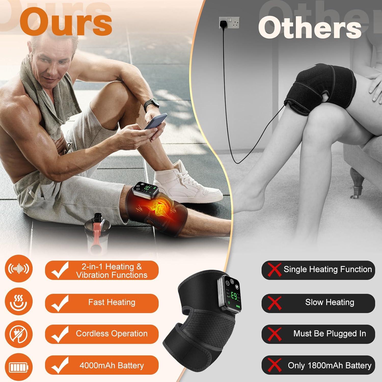 Almohadilla Calentadora Inalámbrica WOLOYHEATIE para Rodilla con Masaje