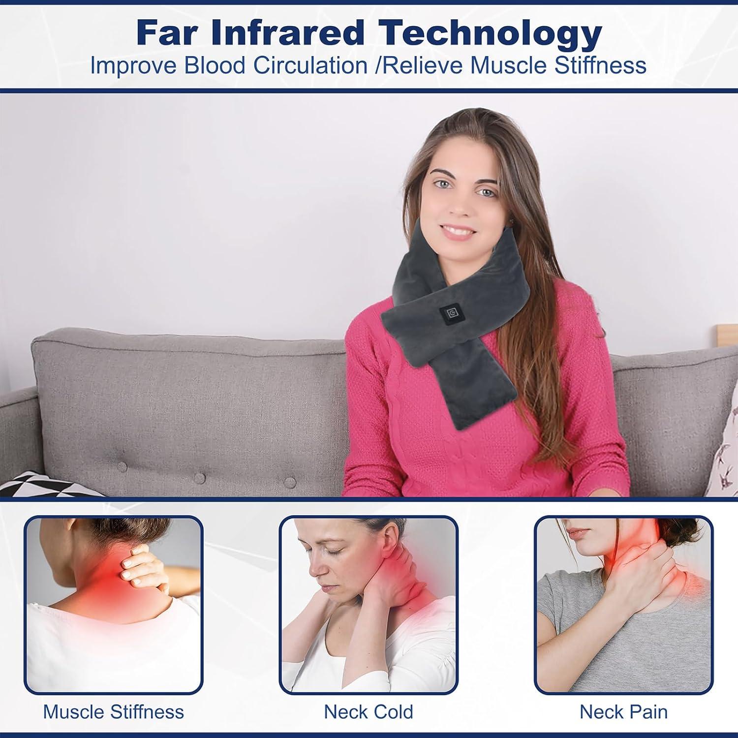 Bufanda Calentada QOTOLY con Batería 5000mAh, 3 Modos de Calor