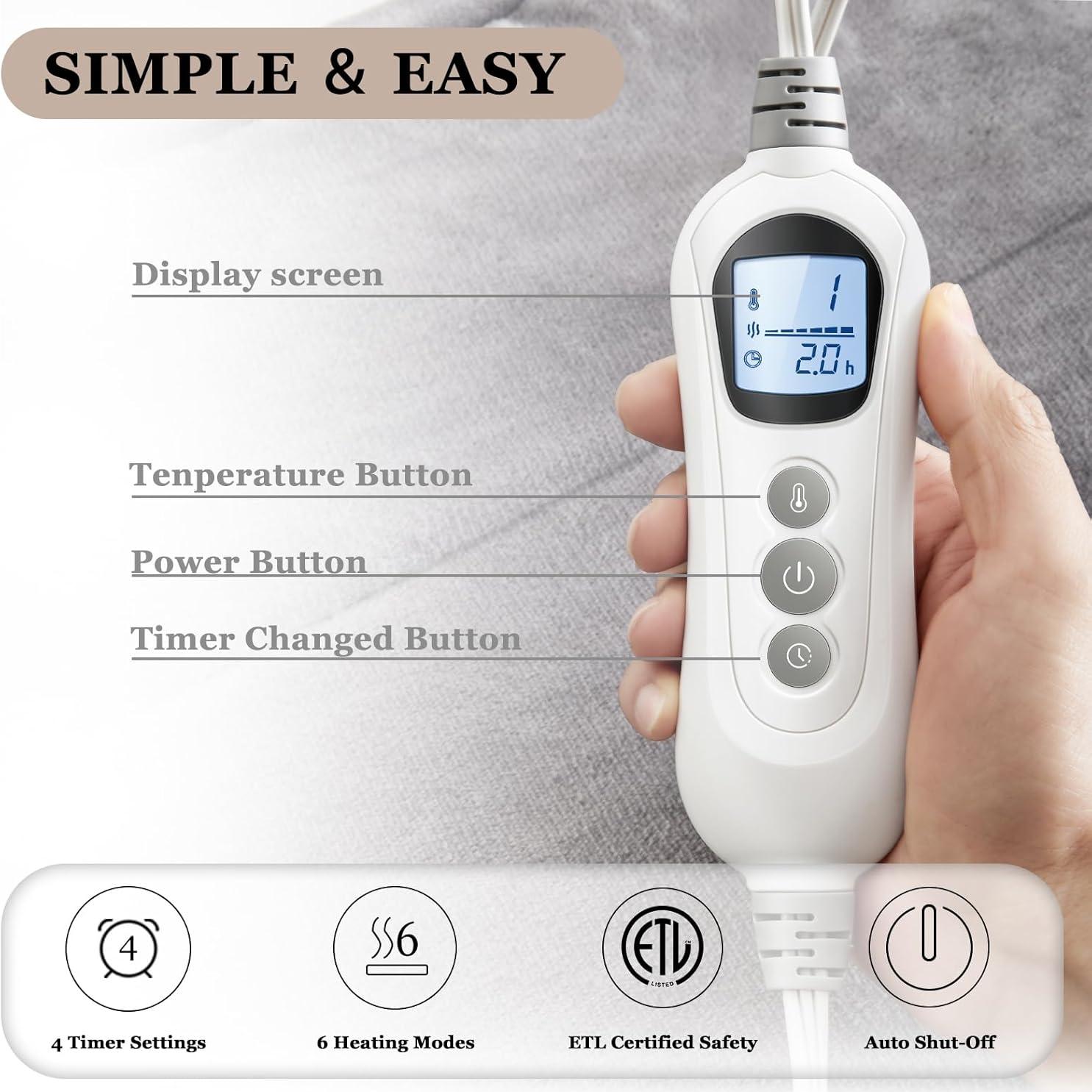 Almohadilla Calefactora Eléctrica FSA Gris 61x83cm