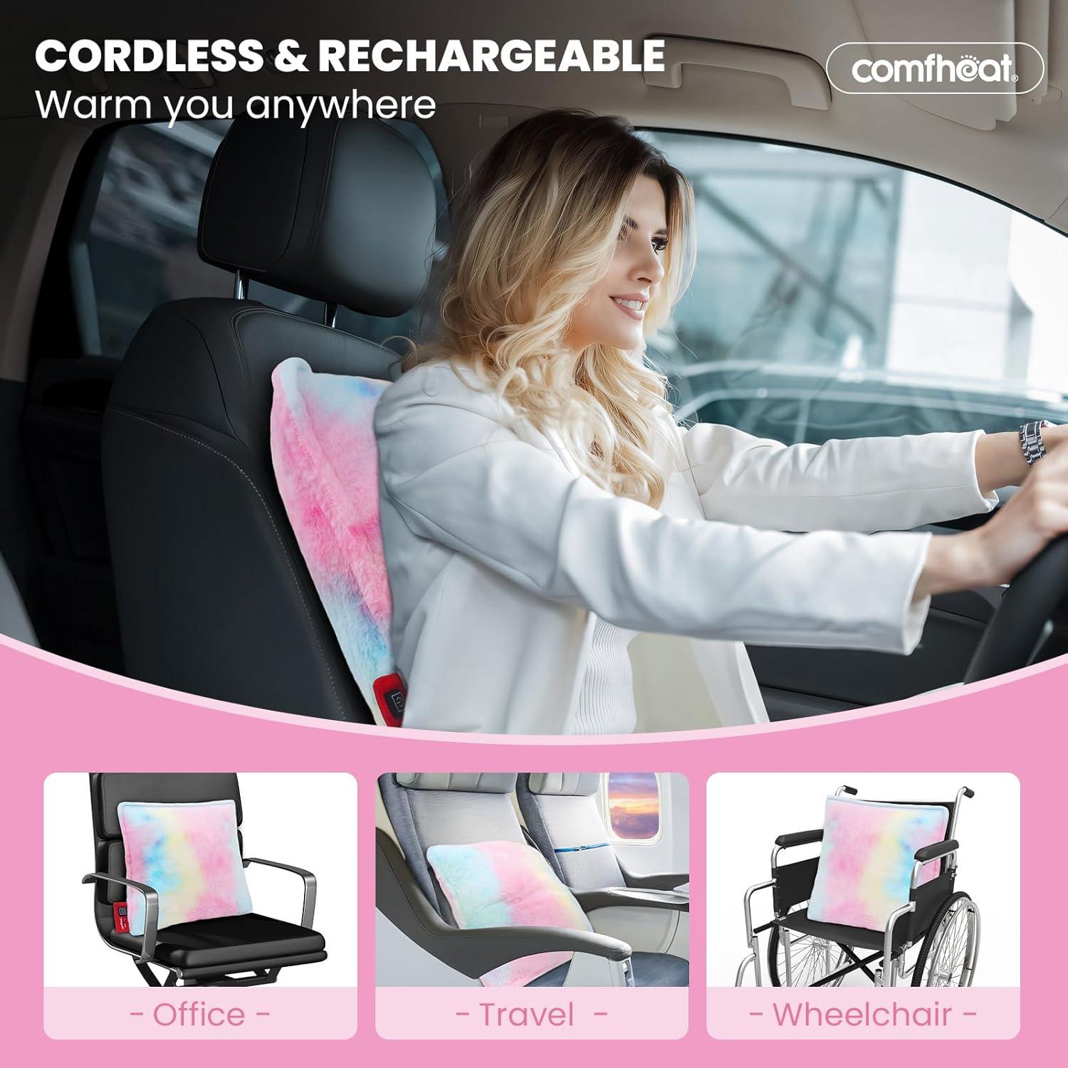 Almohada Calentada Comfheat Soporte Lumbar Recargable 40x40cm