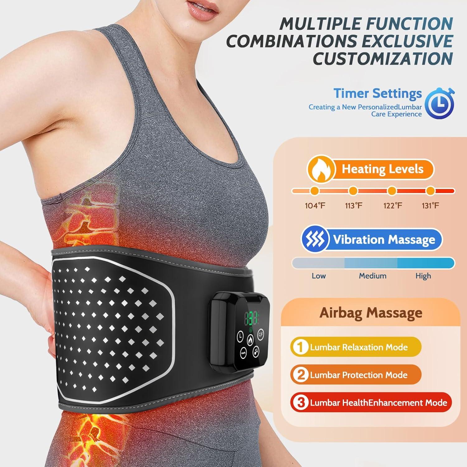 Masajeador de espalda calefactable inalámbrico Yincook 3 niveles