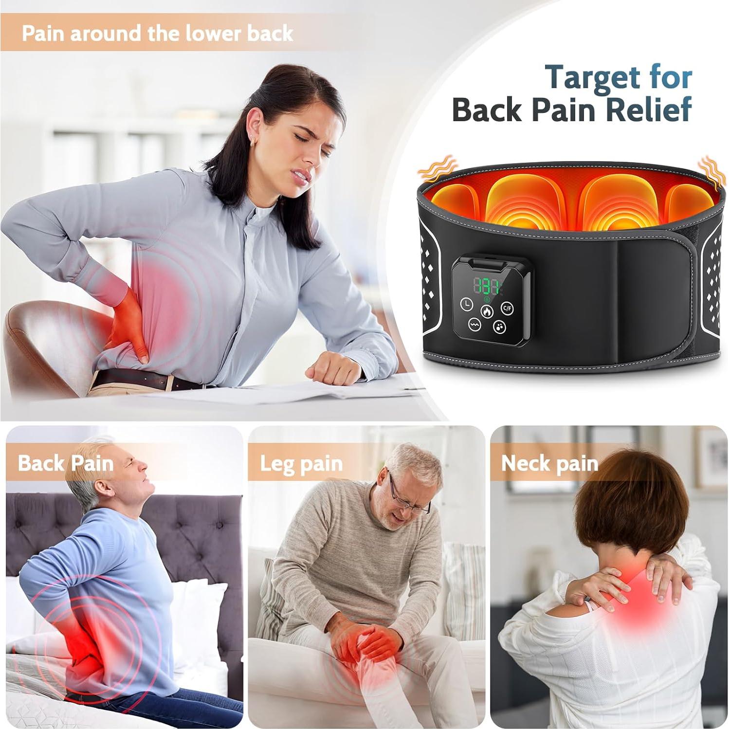 Masajeador de espalda calefactable inalámbrico Yincook 3 niveles