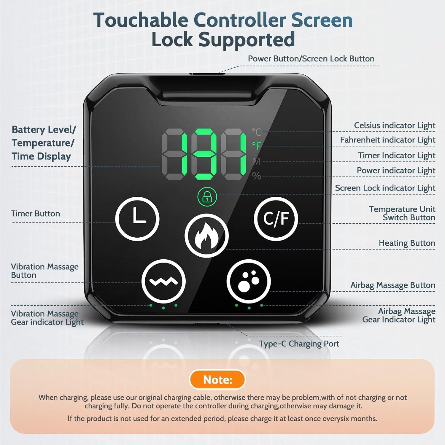 Masajeador de espalda calefactable inalámbrico Yincook 3 niveles