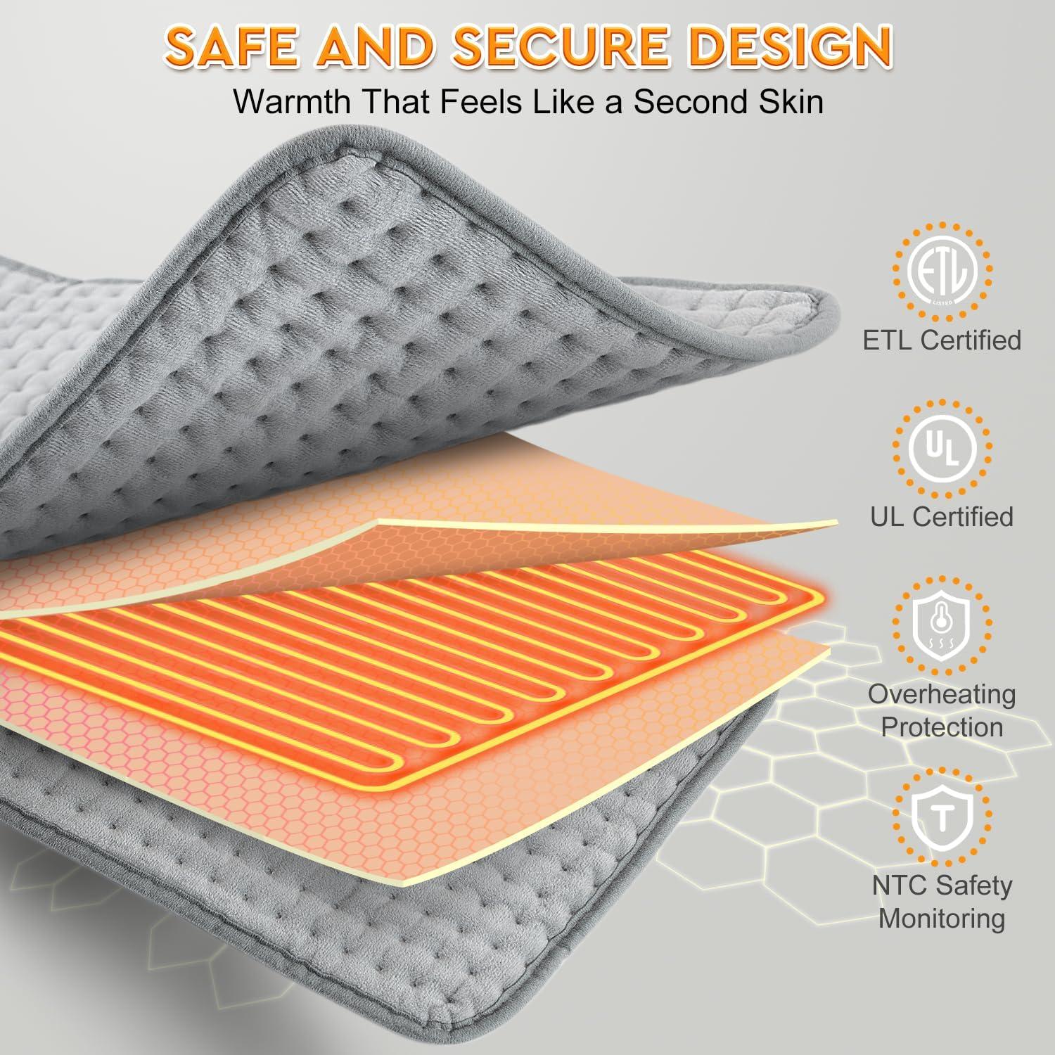Almohadilla Calefactora LANVA 60x30cm 10 Niveles Calor ETL
