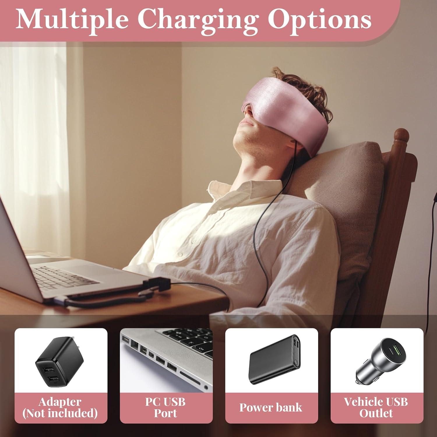 Máscara Térmica de Ojos FERVORSOFT Rosa con USB y 3 Temperaturas