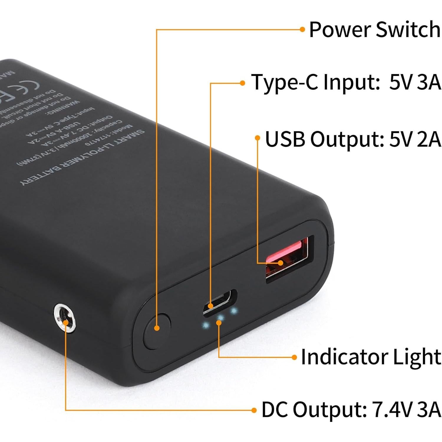 Cargador Portátil Vofuoti 10000mAh para Almohadilla Térmica