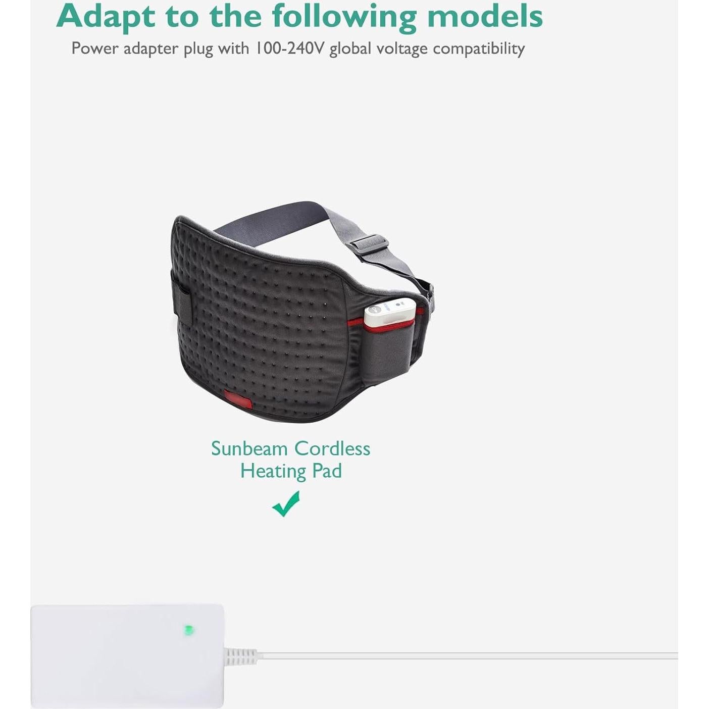 Cargador 12.6V Sunbeam 2000-825-000 Almohadilla Térmica