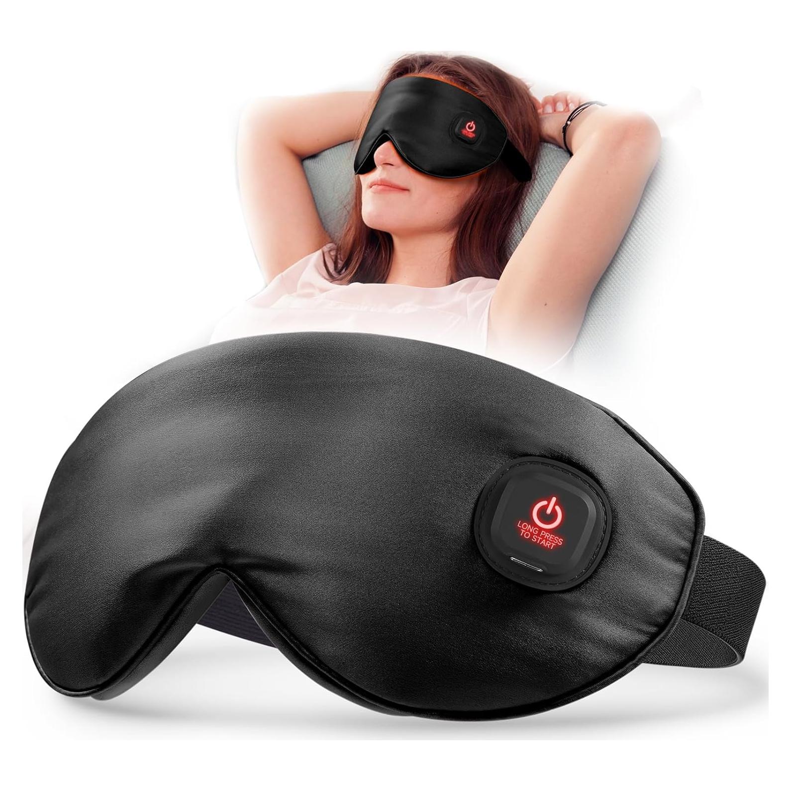 Mascarilla Térmica para Ojos LitBear, Seda, Sin Cable, Negro