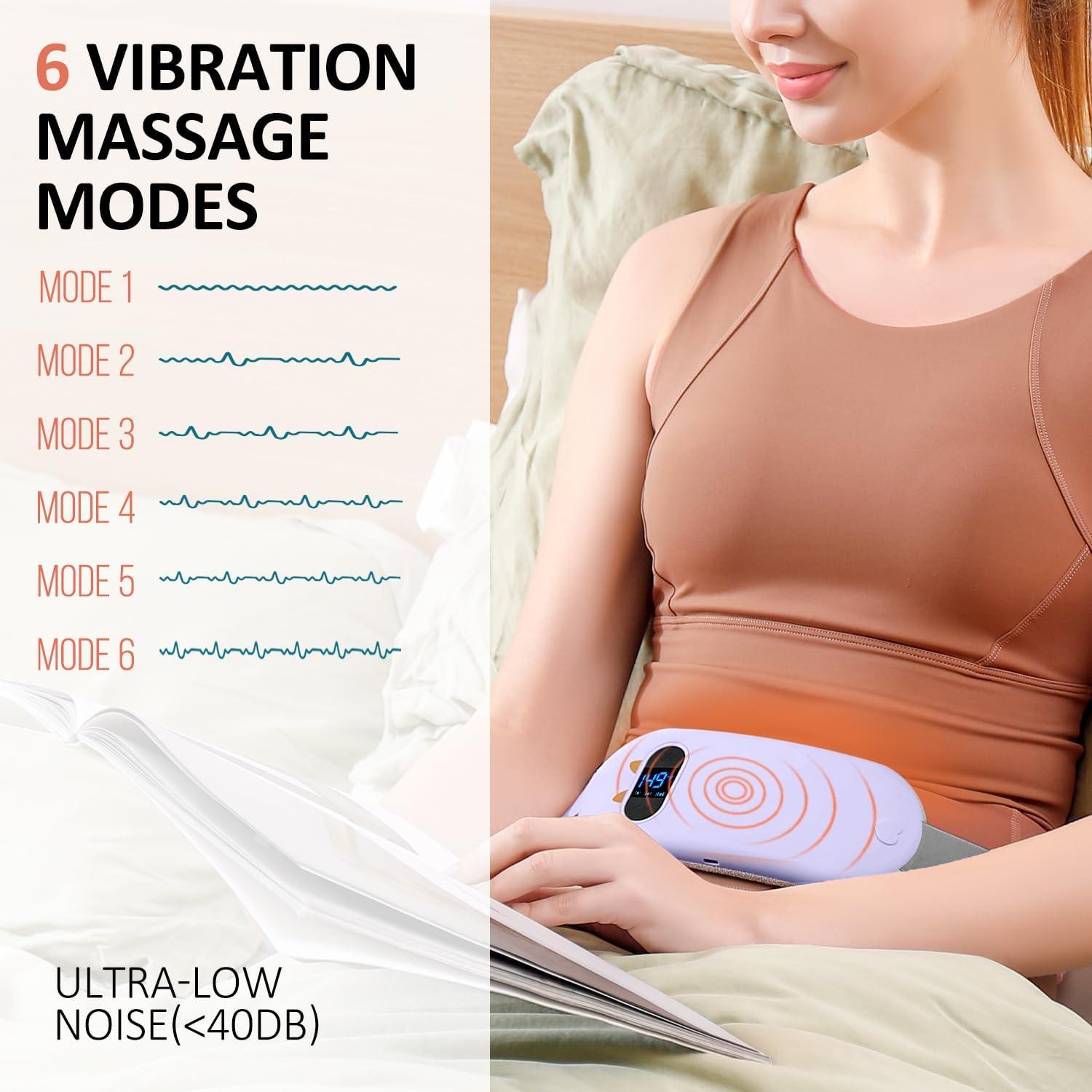 Almohadilla Calefactora Inalámbrica Worxvell para Calambres Menstruales - 6 Niveles de Calor y Masaje