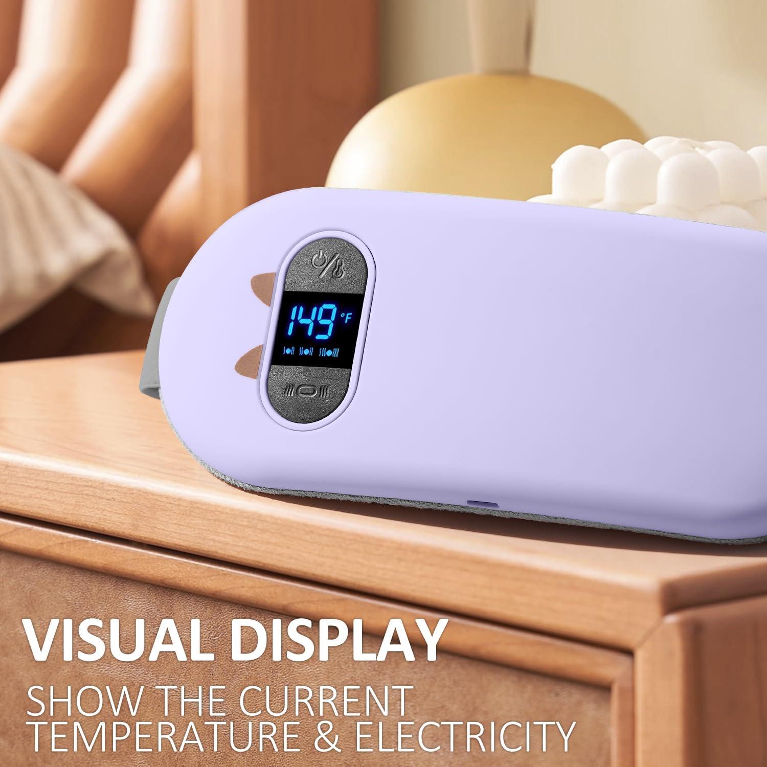 Almohadilla Calefactora Inalámbrica Worxvell para Calambres Menstruales - 6 Niveles de Calor y Masaje