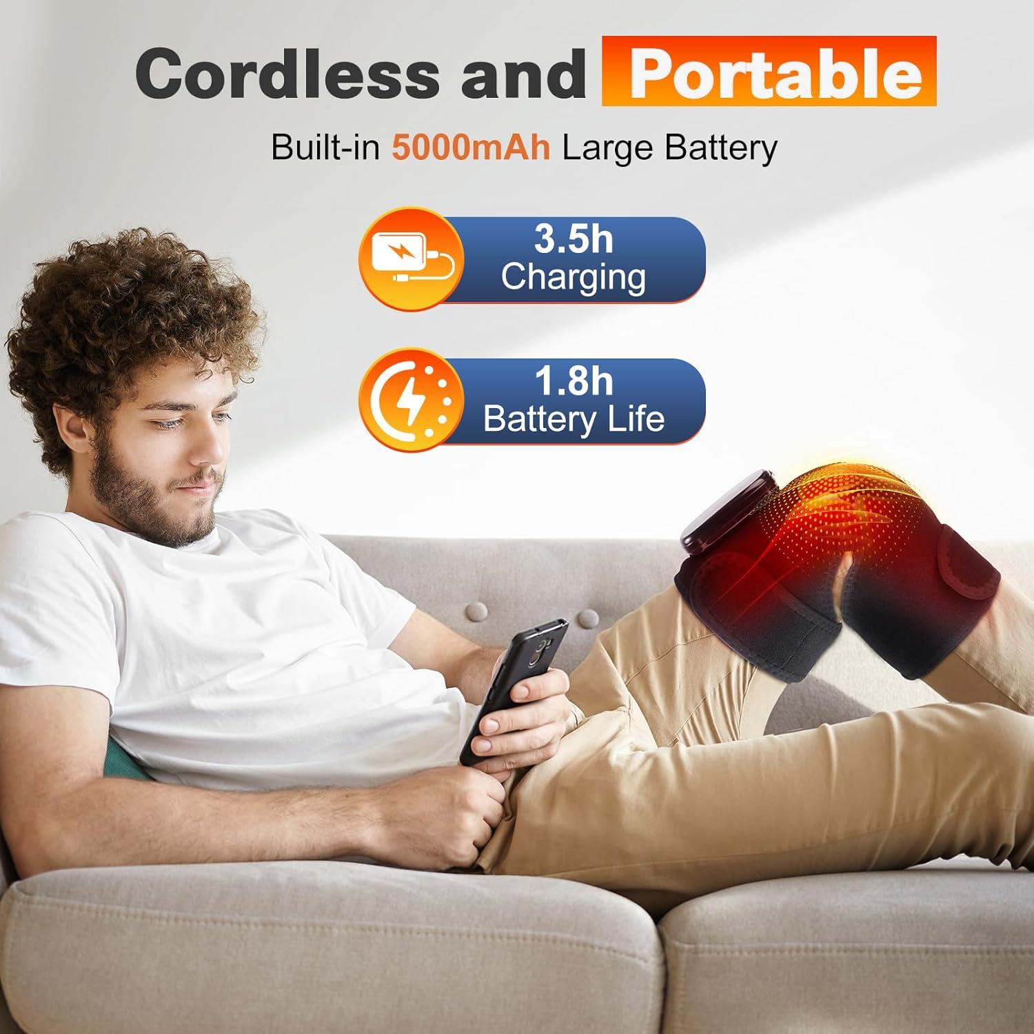 Faja Calentada Inalámbrica ROHVEMJ para Rodilla 5000mAh