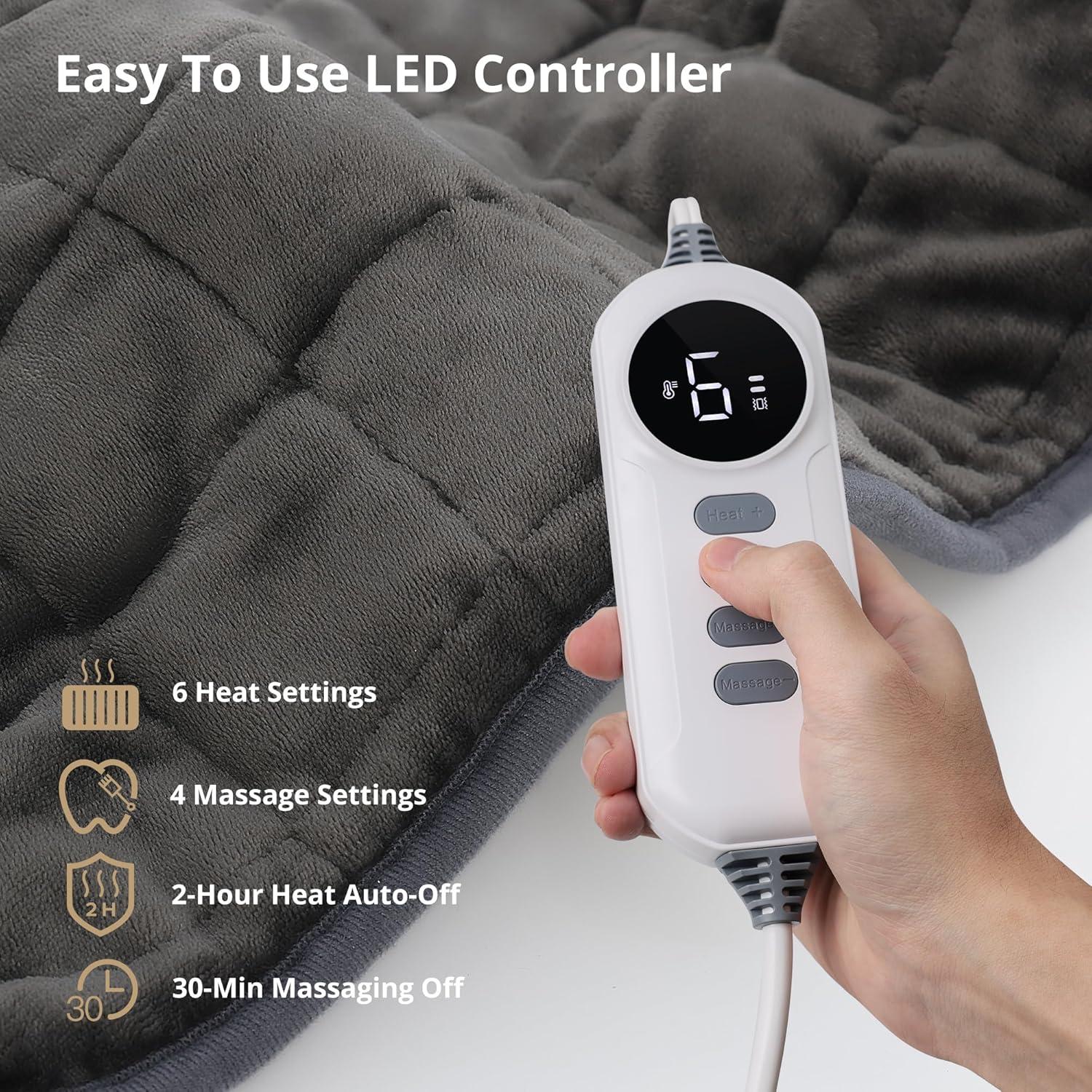 Almohadilla Calefactora Andola 30x60 cm con Masaje y Calor