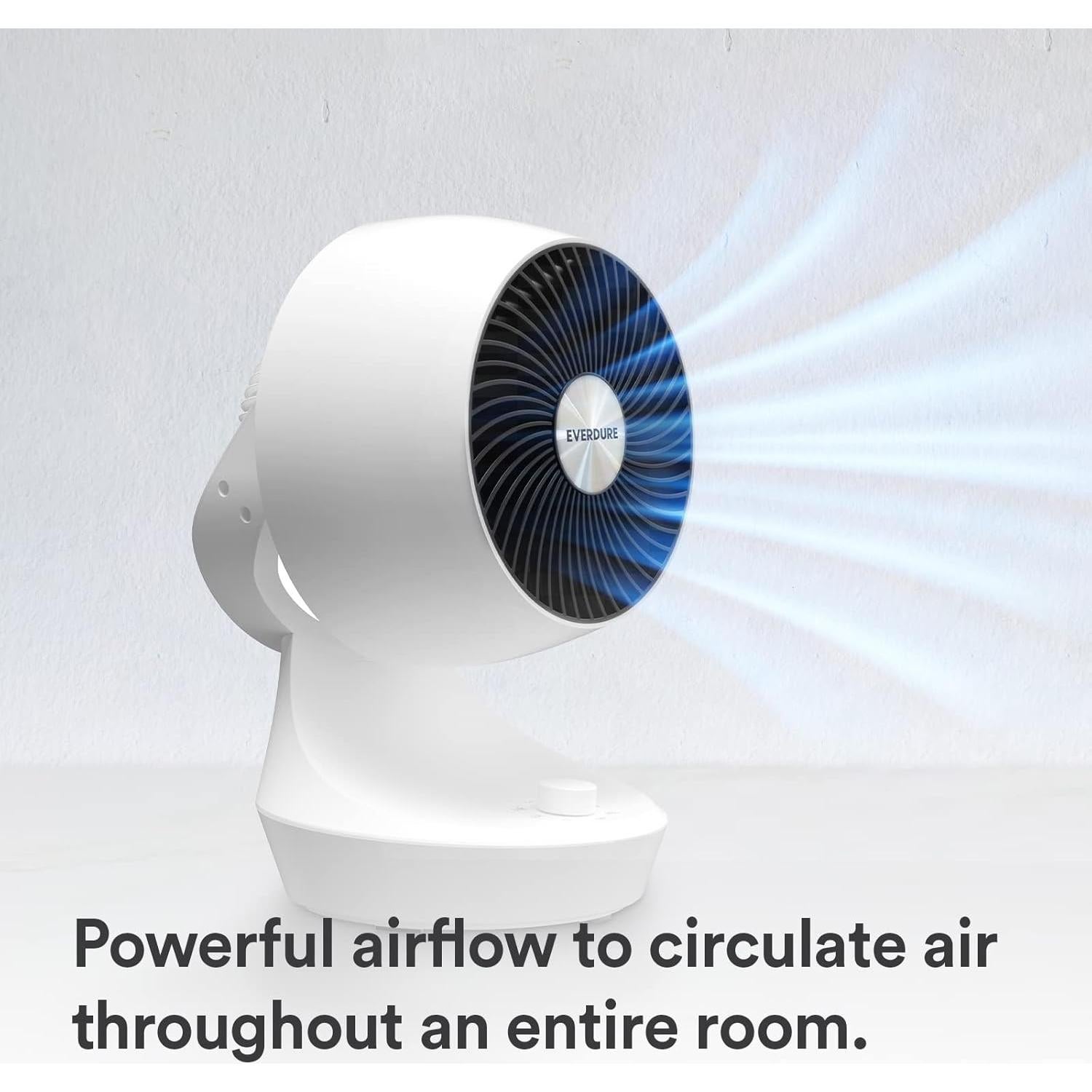 Ventilador de Mesa Oscilante Everdure ED9QW Blanco 18W 3 Velocidades