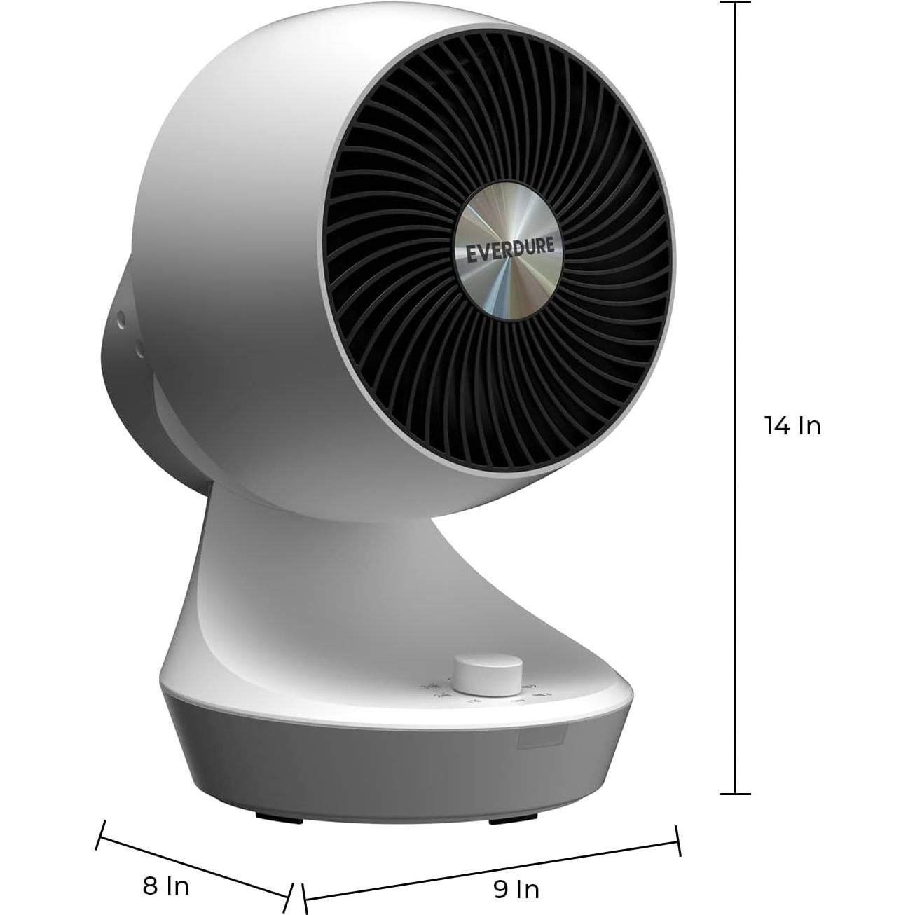 Ventilador de Mesa Oscilante Everdure ED9QW Blanco 18W 3 Velocidades