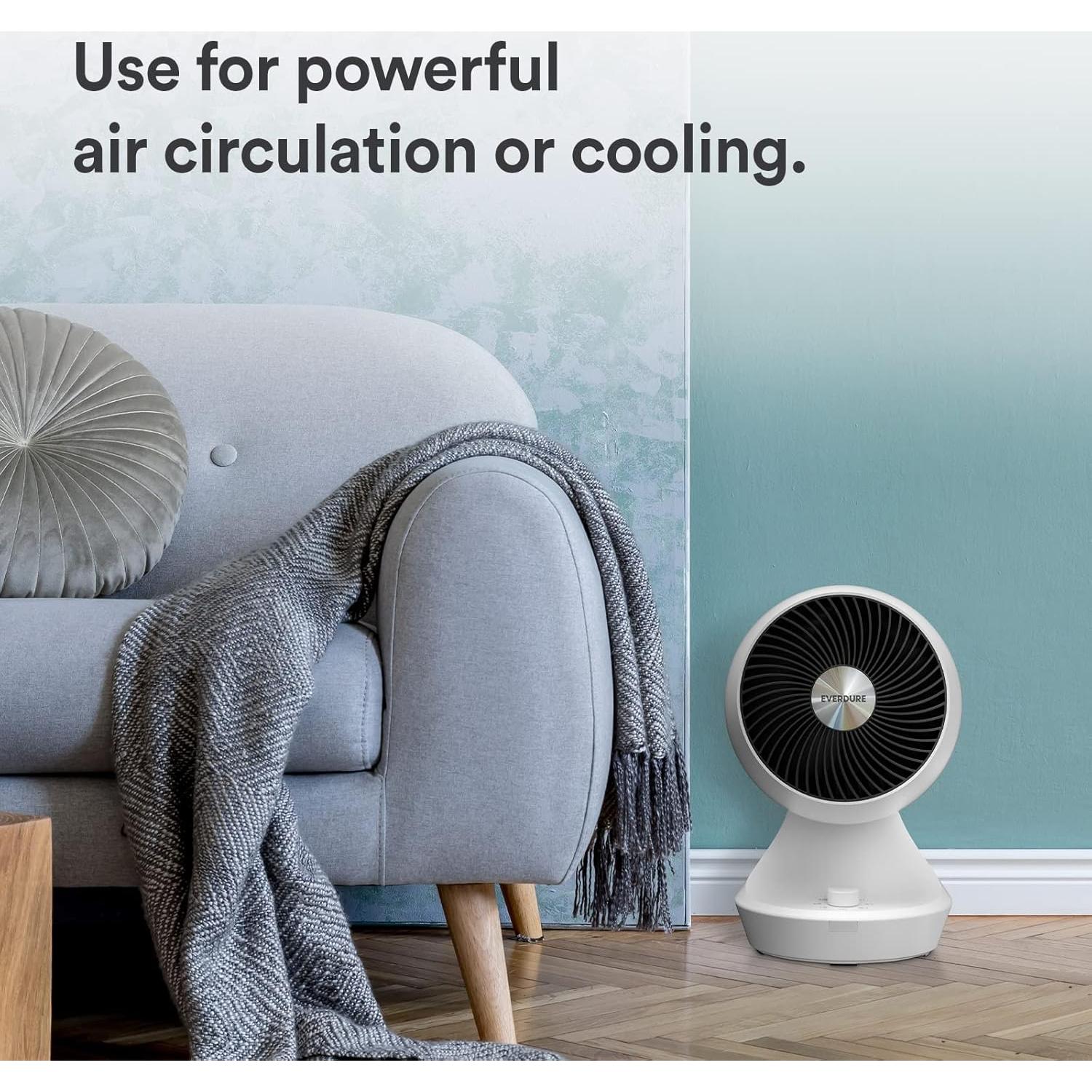 Ventilador de Mesa Oscilante Everdure ED9QW Blanco 18W 3 Velocidades