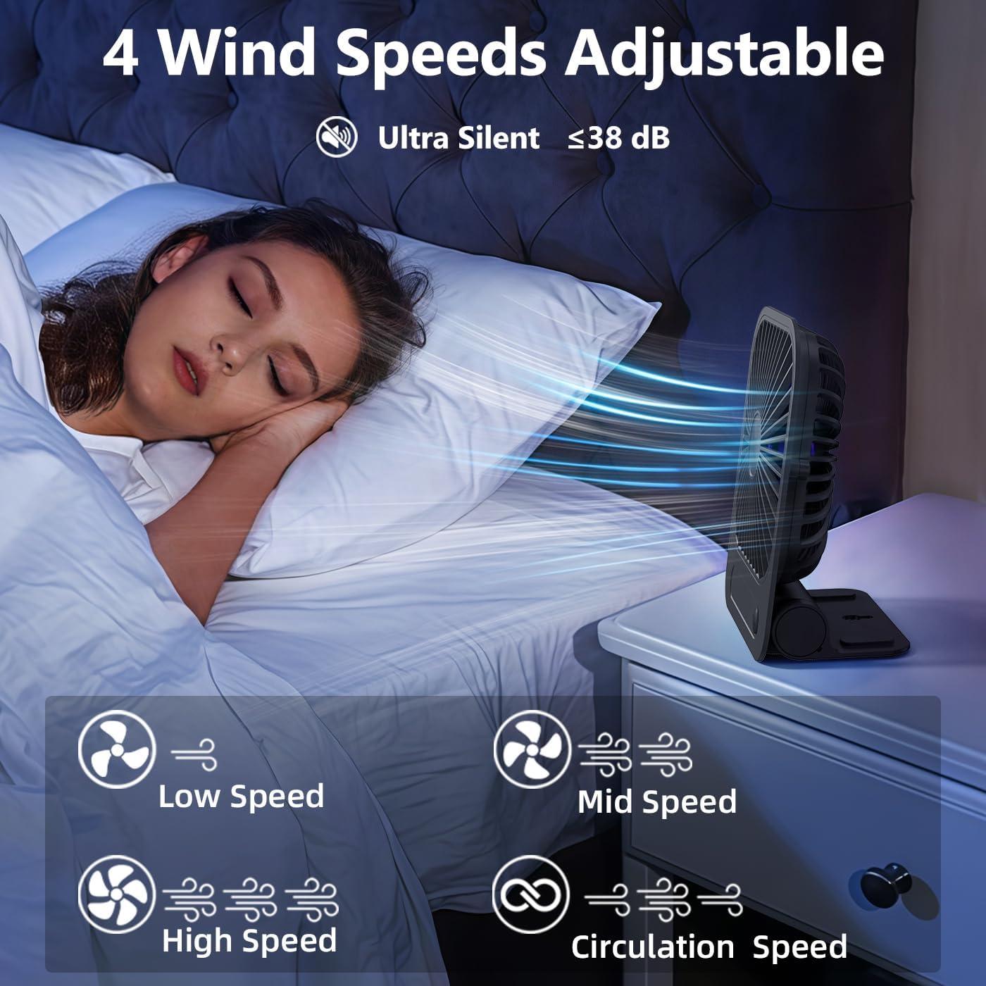 Ventilador de Pared WISFISSH QW Magnético Recargable 1200mAh