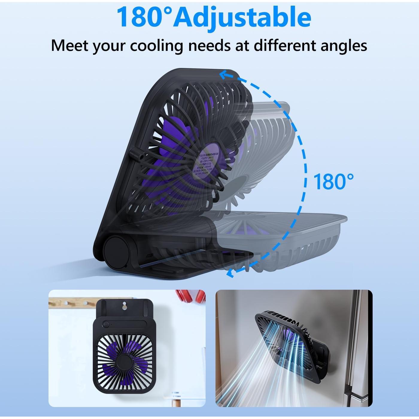 Ventilador de Pared WISFISSH QW Magnético Recargable 1200mAh