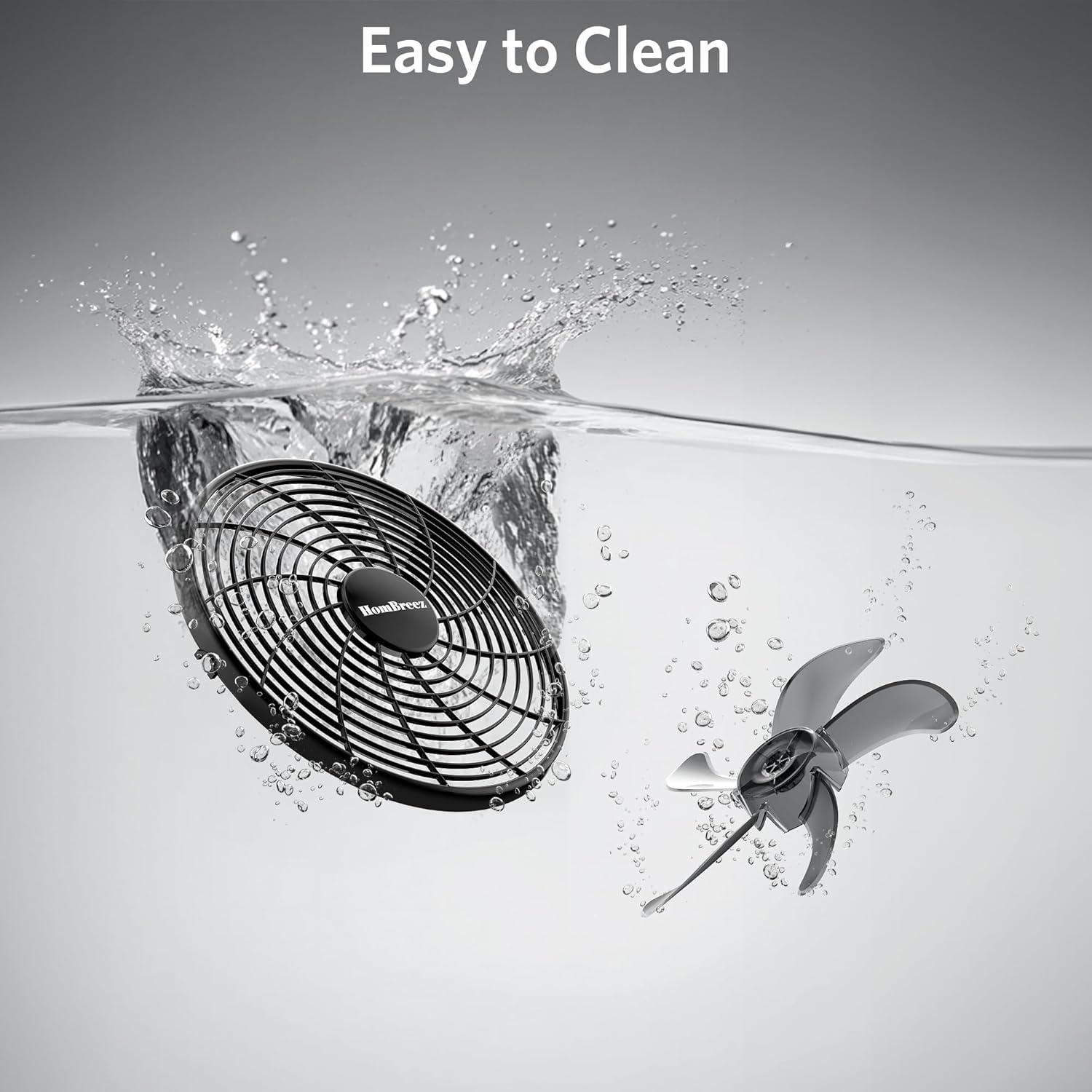 Ventilador de Mesa HomBreez 10" Blanco, USB-C y Batería, 2 Velocidades