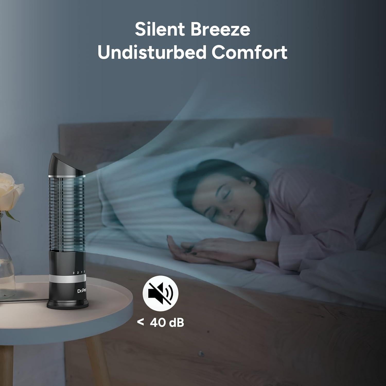 Ventilador de Torre DR.PREPARE 16" Oscilante 3 Velocidades