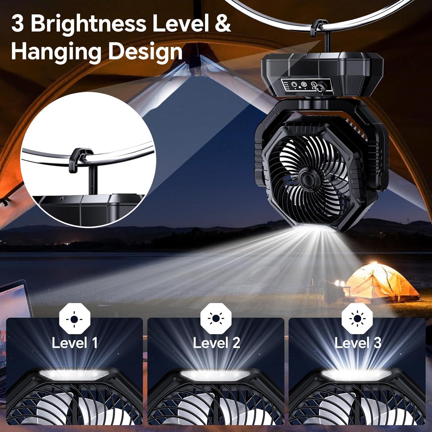 Ventilador Recargable AJVV TT-15 20000mAh Portátil Negro