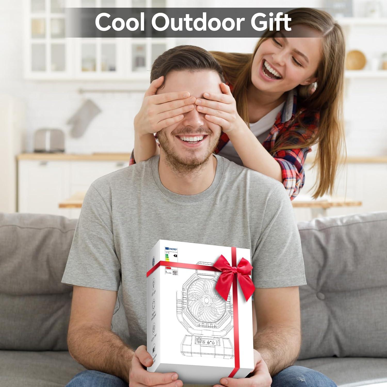 Ventilador Recargable AJVV TT-15 20000mAh Portátil Negro