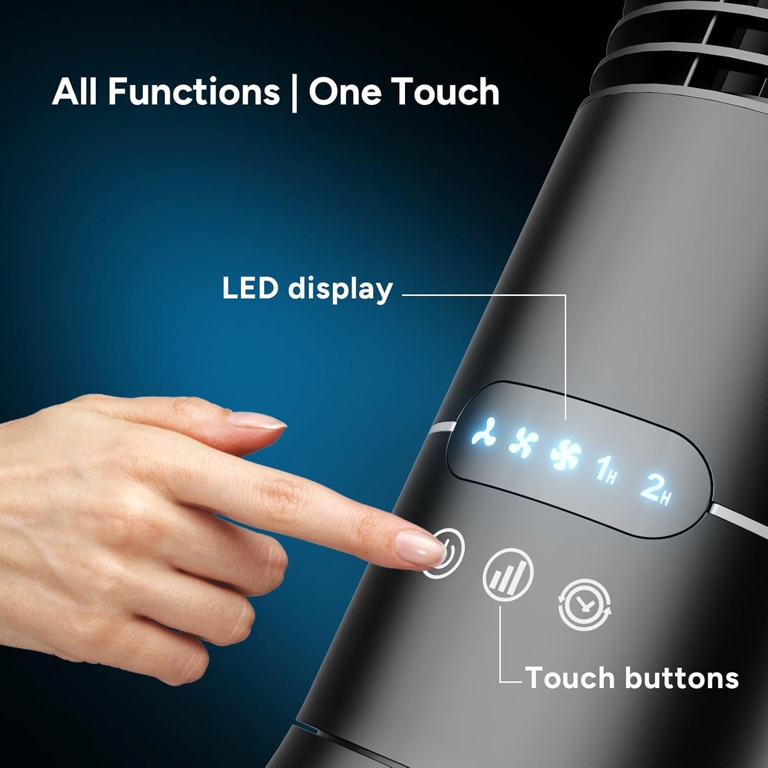 Ventilador de Torre DR.PREPARE 16" Oscilante 70° 3 Velocidades