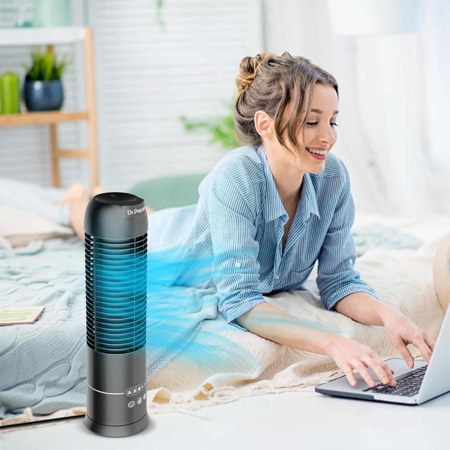 Ventilador de Torre DR.PREPARE 16" Oscilante 70° 3 Velocidades